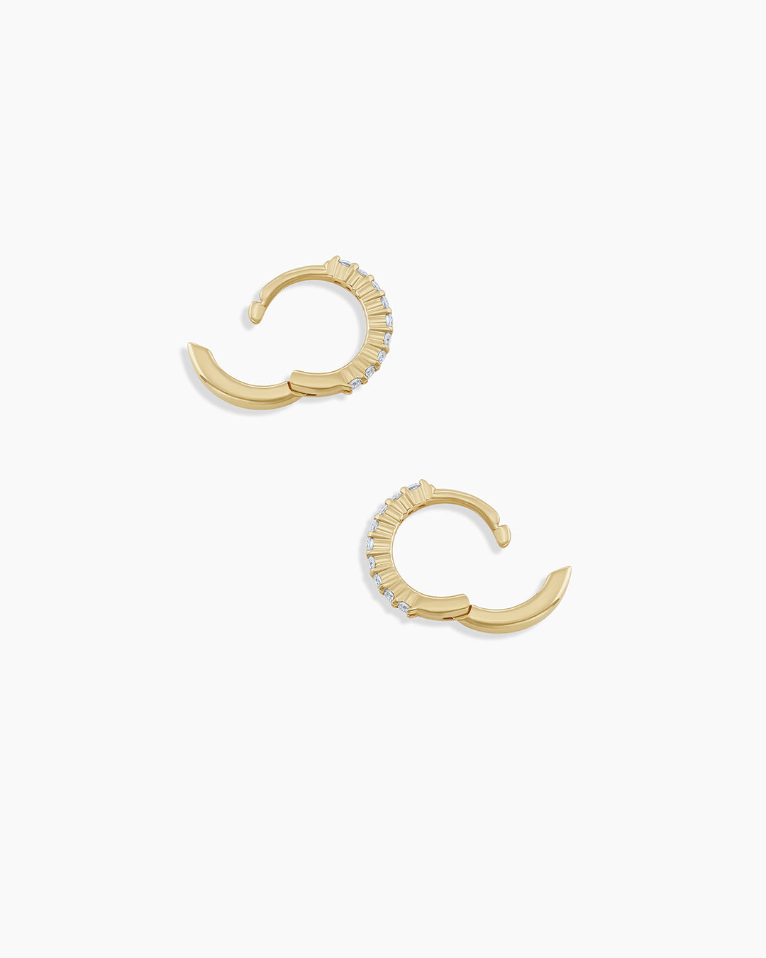 Diamond Pavé Huggie Hoop Earrings - 14K Gold Plated Cubic Zirconia Huggies for Women - Perfect for Everyday Wear, Parties & Special Occasions