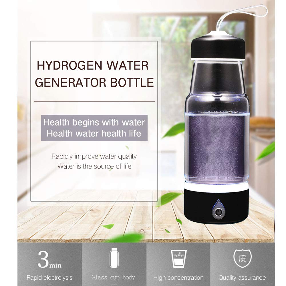Hydrogen Water Bottle 420ml - Portable Hydrogen Water Generator & Ionizer with H2 & O2 Separation, High Purity Hydrogen Water for Health & Hydration - Perfect for Travel, Gym, and Daily Wellness