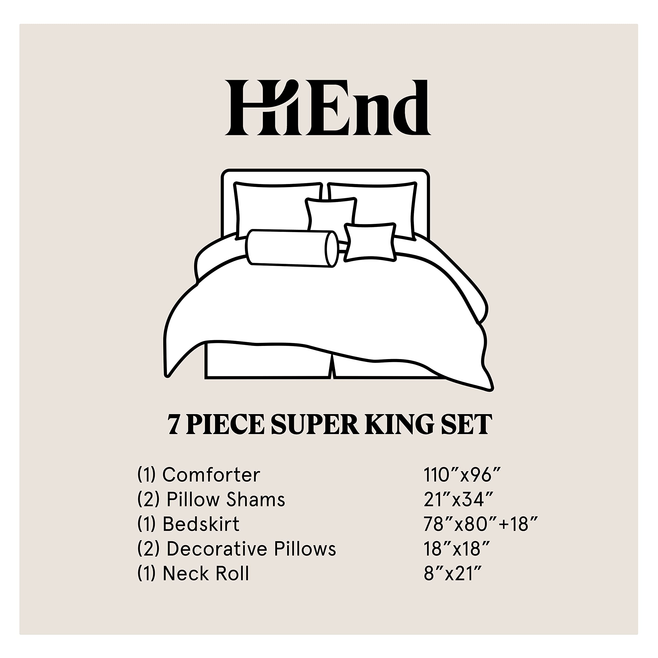 Luxury 7-Piece Western Rustic Comforter Set - Super King Faux Suede Bedding with Comforter, Bedskirt, Pillow Shams & Accent Pillows | HiEnd Accents Paseo Road Collection | Perfect for Cabin, Lodge & Ranch Style Bedrooms