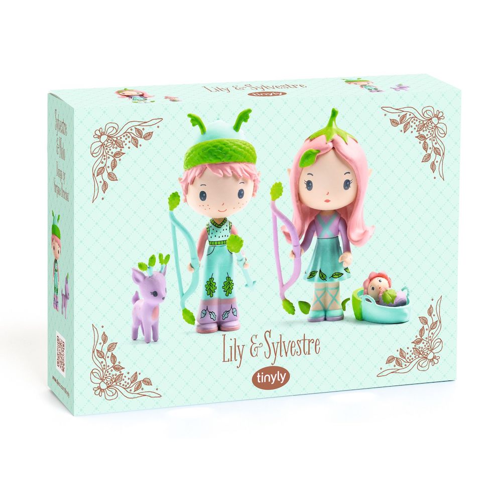 Djeco Tinyly Lily & Sylvestre Wooden Puzzle - Educational Montessori Toy for Toddlers 2-4 Years - Perfect for Early Learning & Playtime Activities