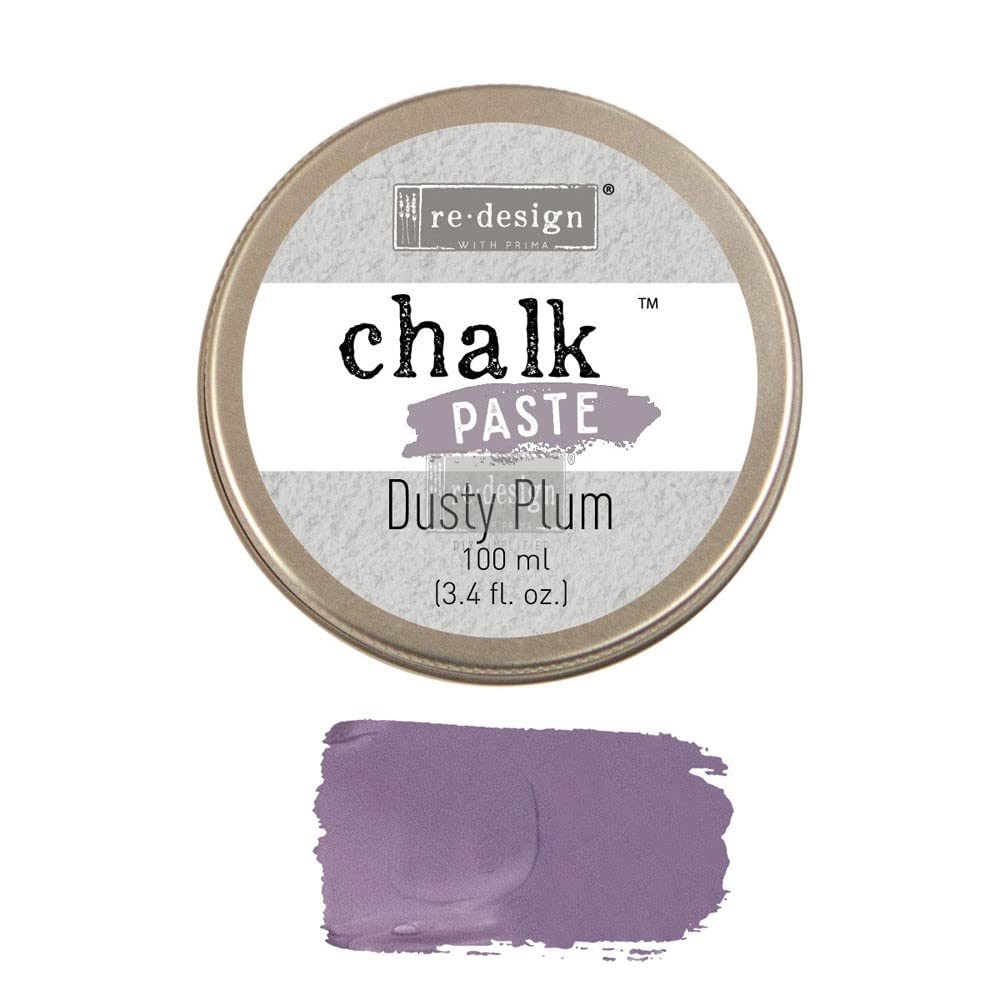 Prima Marketing Inc. Redesign Chalk Paste - Dusty Plum | Vintage-Inspired DIY Crafting, Furniture Upcycling & Home Decor Projects