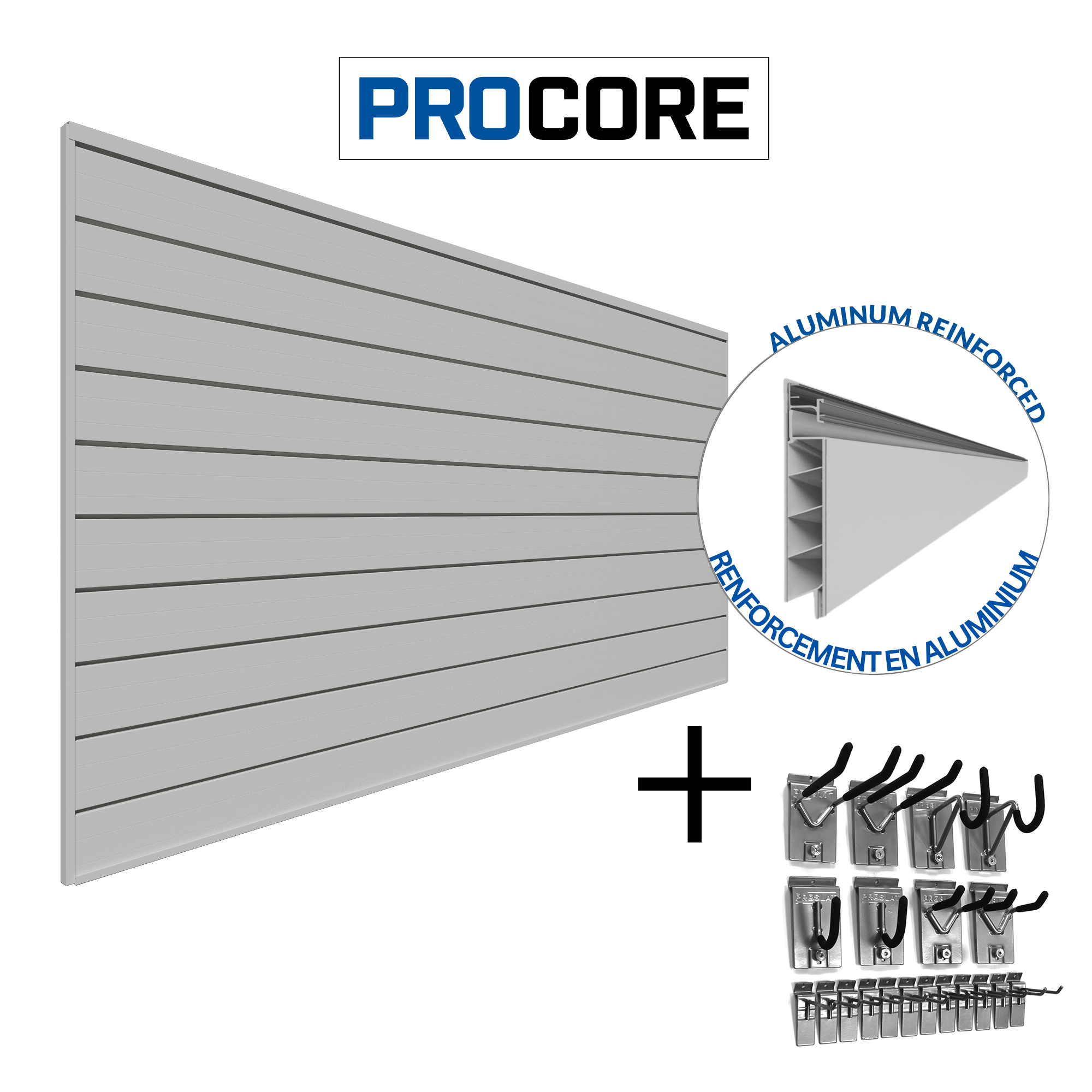 PROCORE Slatwall Basic Bundle - Retail Display Shelving System for Stores & Garages | Durable & Versatile Wall Organizer for Retail, Home, and Office Use