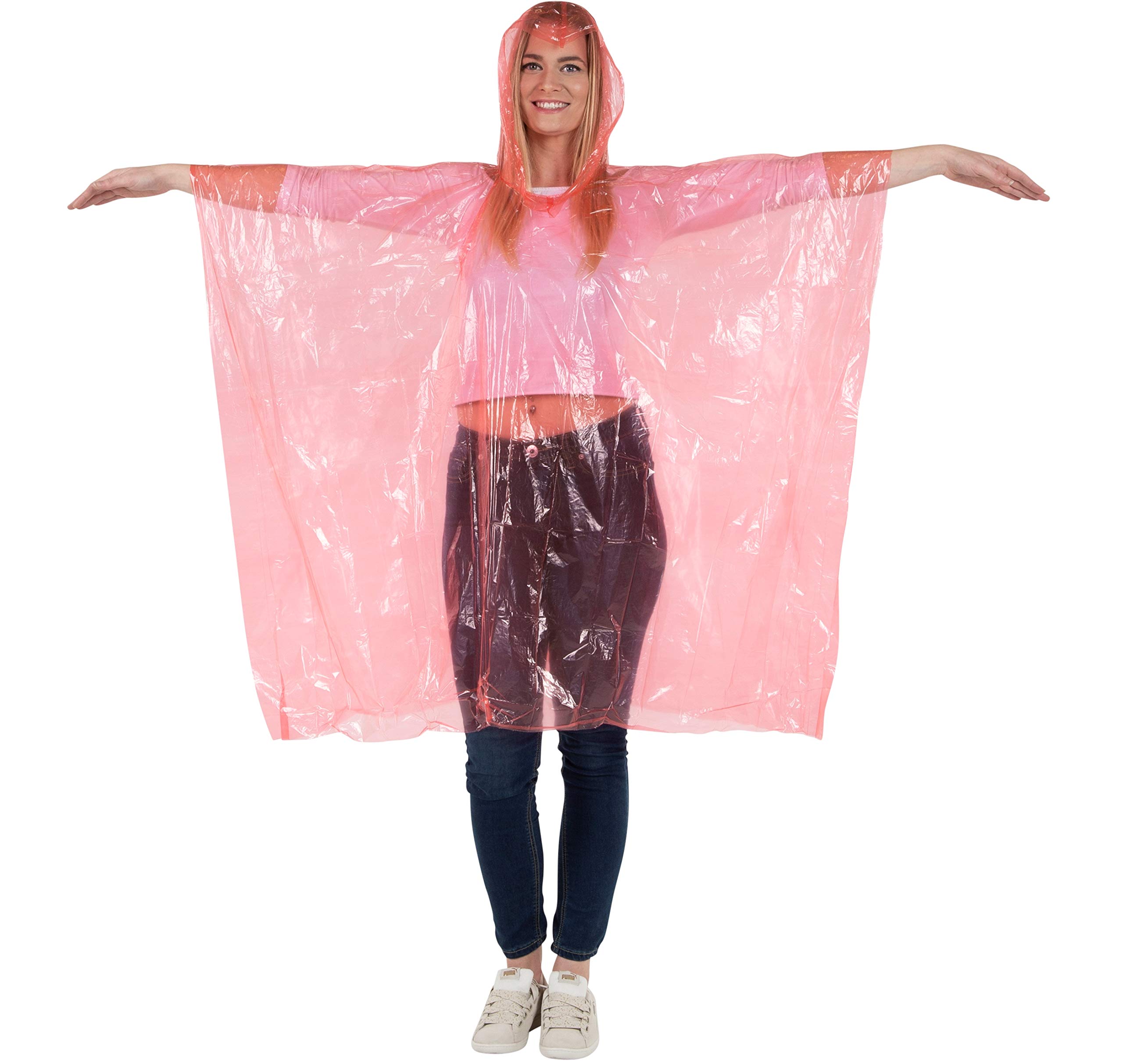 **Waterproof Disposable Rain Ponchos for Adults & Teens - Bulk Pack Emergency Raincoats for Outdoor Activities, Parks, Hiking & Travel - Multi Colors**