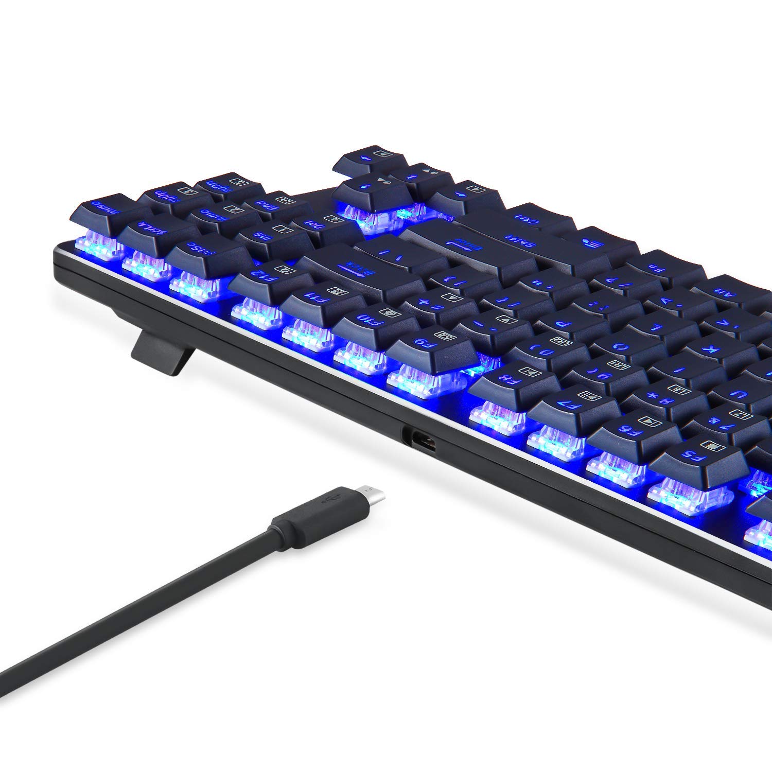 EagleTec KG060-BR Blue LED Mechanical Gaming Keyboard - 87 Keys for PC Gamers