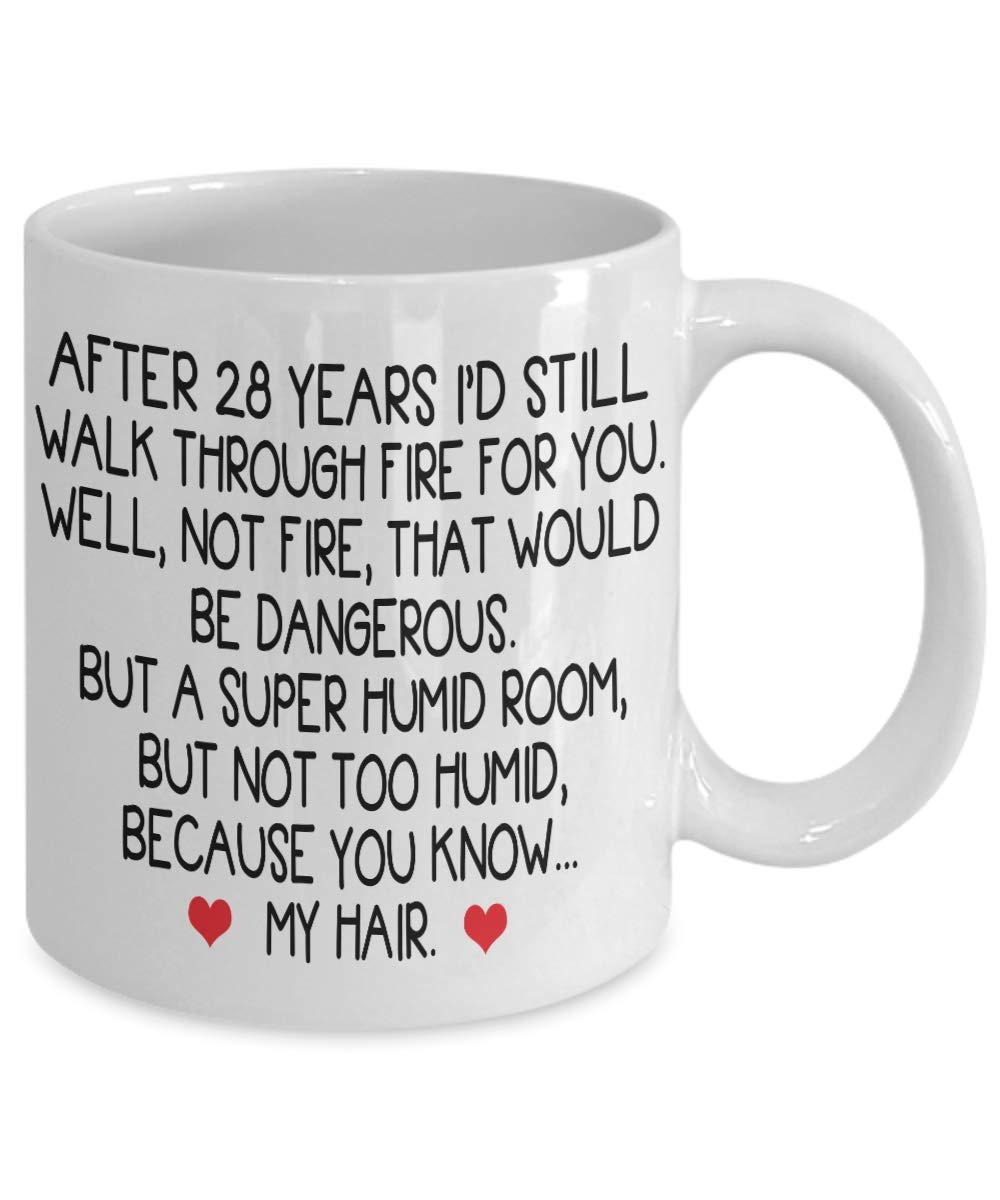 28th Wedding Anniversary Coffee Mug - Funny Gift for Husband, Him & Men - Ceramic Tea Cup for Couples - Perfect for Anniversaries, Birthdays & Romantic Occasions