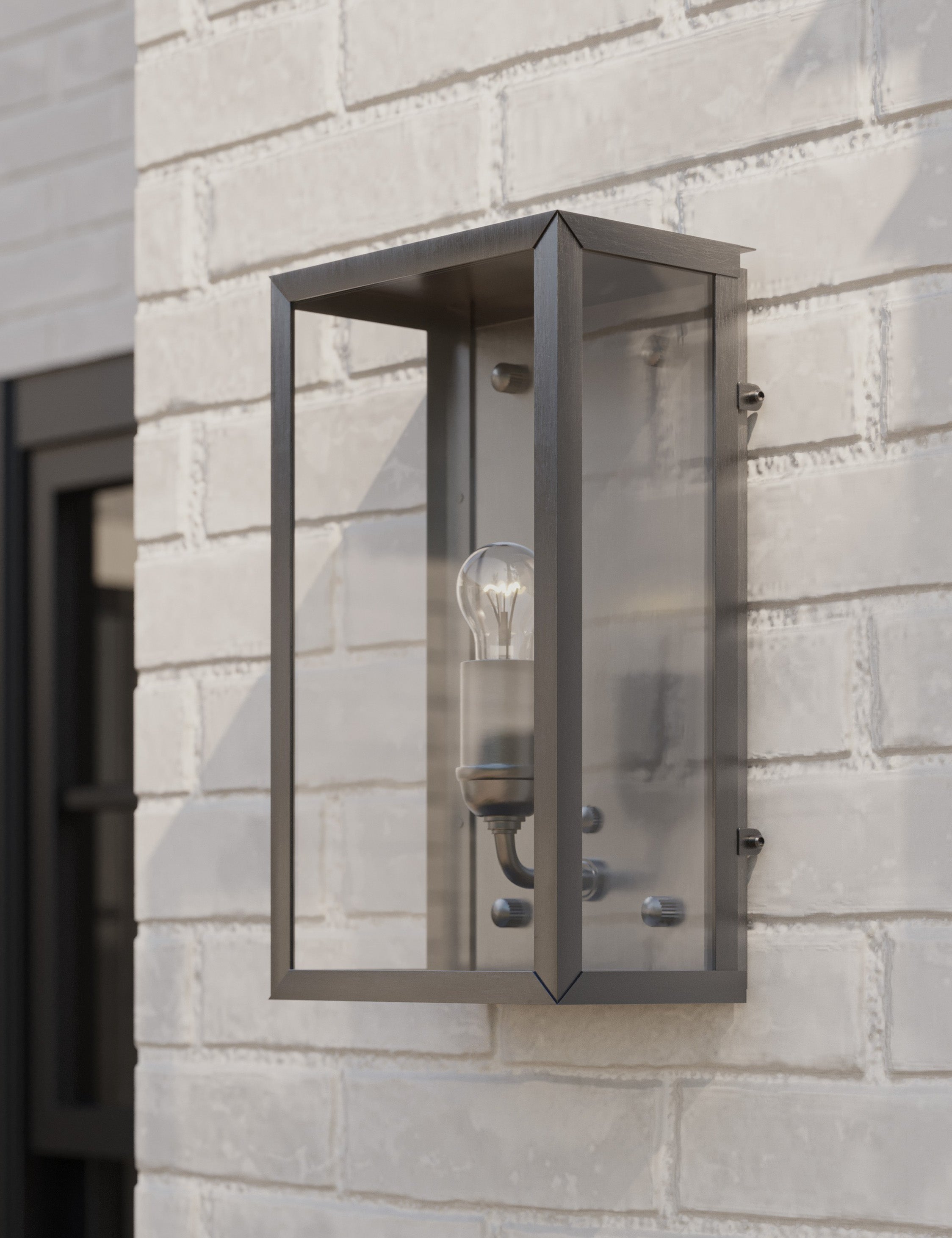 Carrington Outdoor Wall Sconce Light Fixture - Weatherproof Exterior Lighting for Porch, Patio & Garden - Black Metal Outdoor Wall Light with Clear Glass Shade