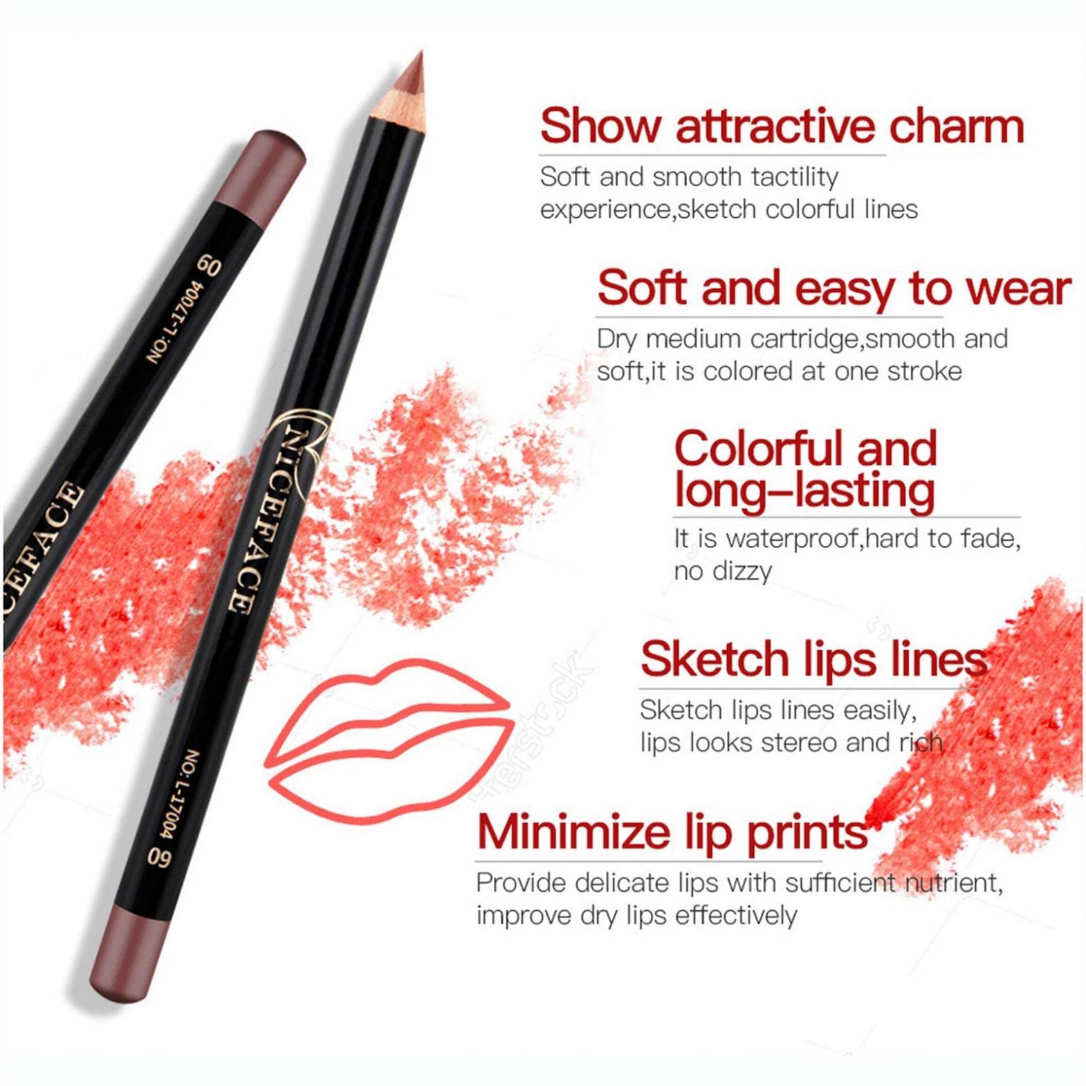12 Colors Matte Lip Liner Pencil Set - Highly Pigmented, Long Lasting & Waterproof Lip Makeup - Smooth Soft Lip Liners for Natural Look | Perfect for Daily Use, Parties & Professional Makeup