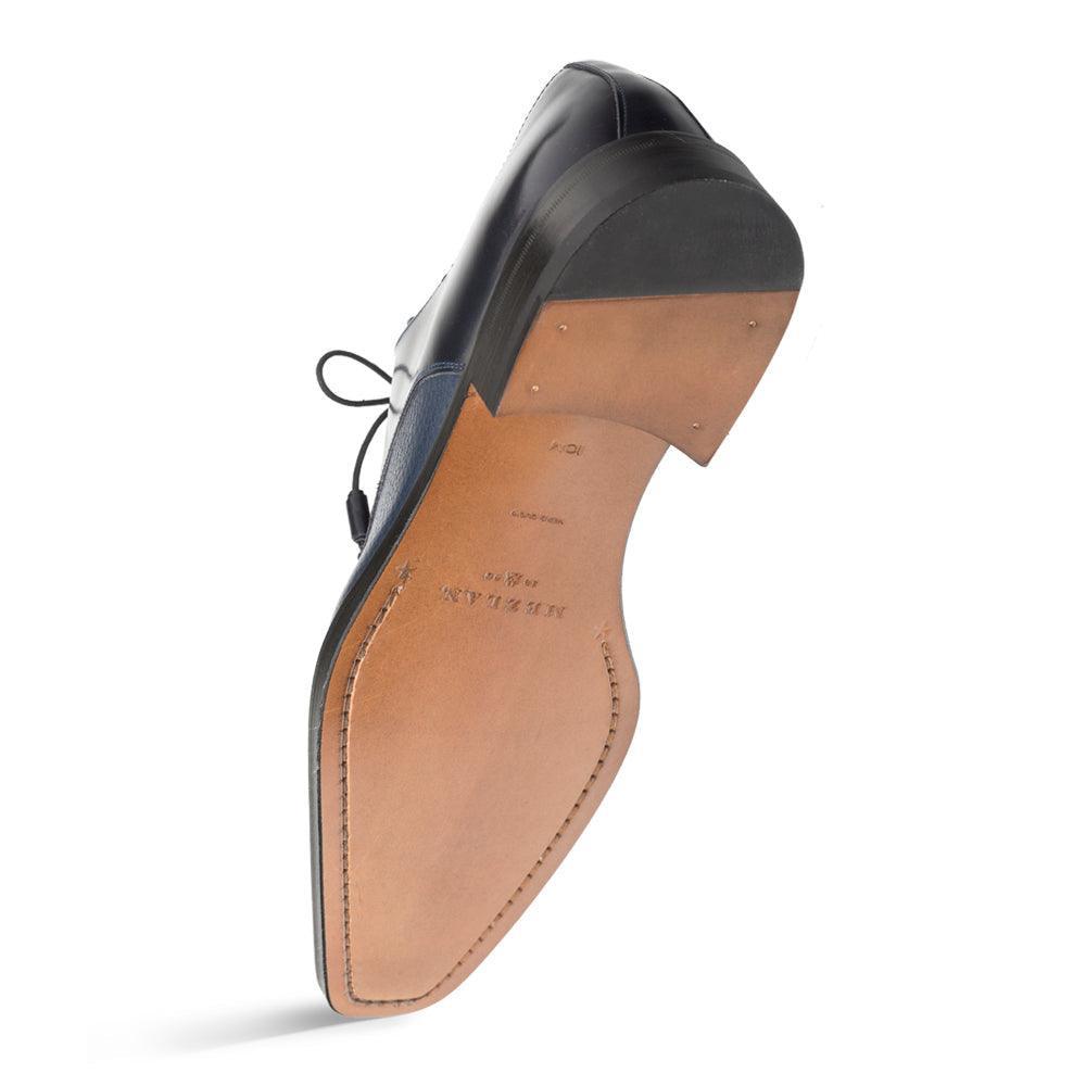 Mezlan Soka Blue Cap Toe Dress Shoes for Men - Premium Leather Oxfords for Business, Formal & Wedding Occasions