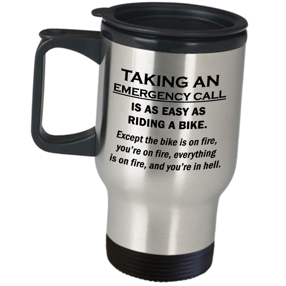 911 Operator Gifts - Emergency Call Dispatcher Travel Mug - Thin Yellow Line Coffee Tumbler - Funny Cute Thank You Gift for Men & Women - Perfect for Office Use, Dispatch Appreciation & Daily Coffee Drinking