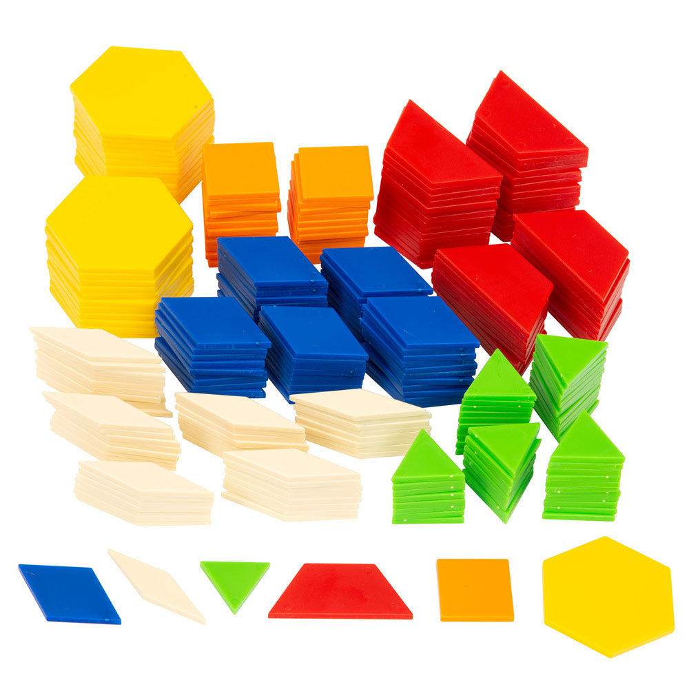 Pattern Blocks Math Kit for Kids with Activity Cards | STEM Learning Toys for Preschool & Kindergarten | Hands-On Math Manipulatives for Shape Recognition & Problem Solving