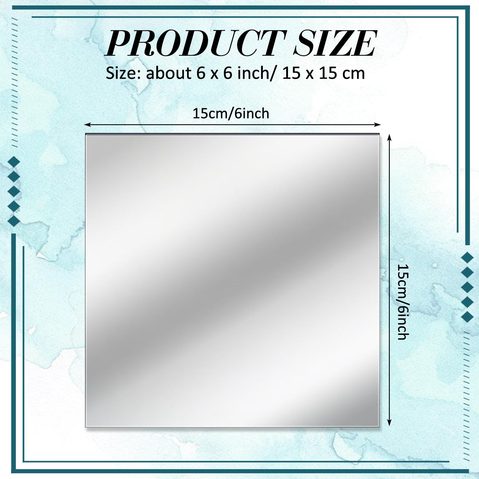 30 Pcs 6 Inch Square Glass Mirror Tiles - DIY Mosaic Mirror Panels for Wall, Table & Ceiling Decor - Perfect for Home Decoration, Craft Projects & Centerpieces