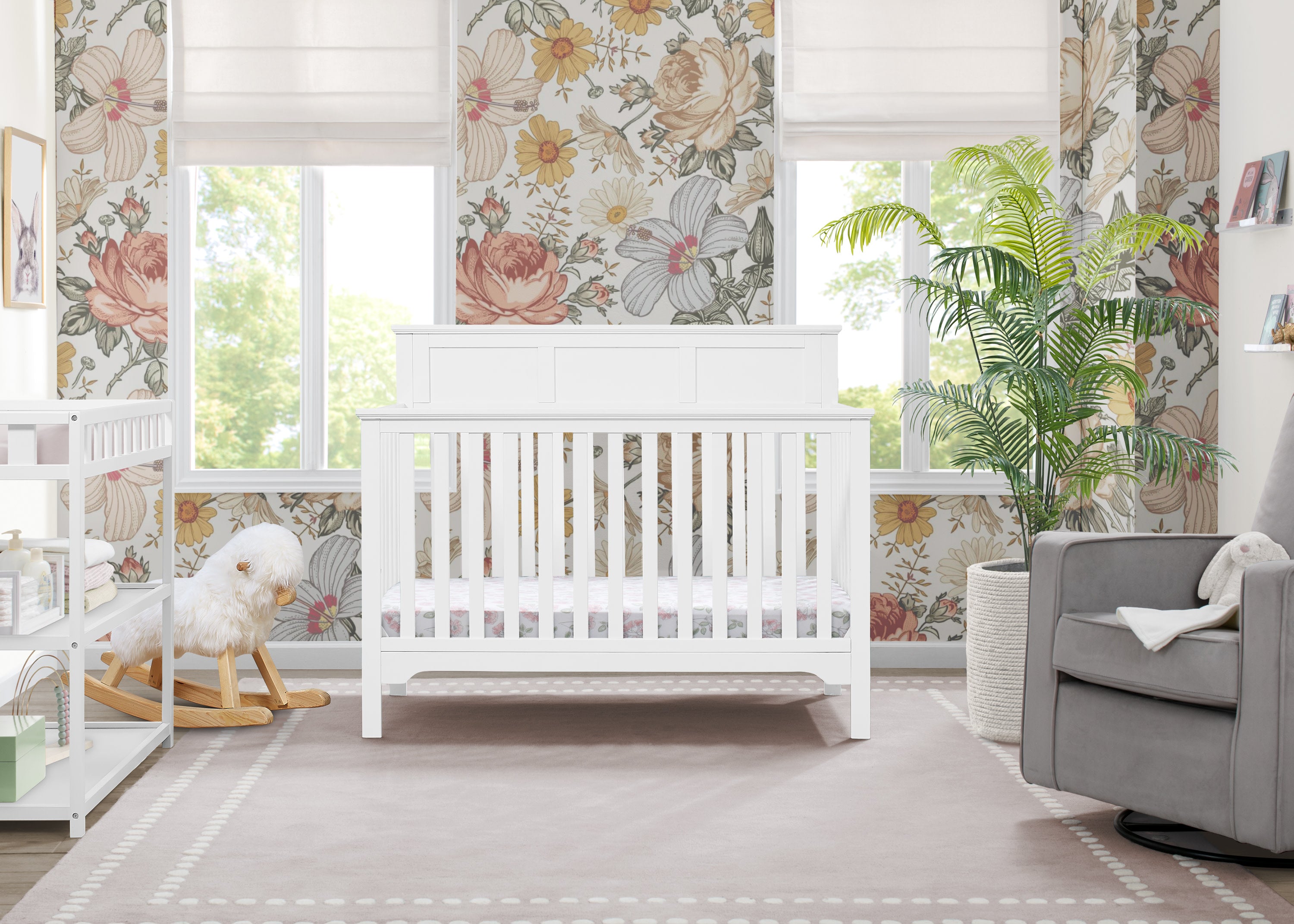 Sweet Beginnings Hart Flat Top 6-in-1 Convertible Crib - Baby Nursery Bed Converts to Toddler Bed, Daybed & Full Size Bed | Safe & Stylish for Newborns to Teens | Perfect for Nurseries, Bedrooms & Guest Rooms