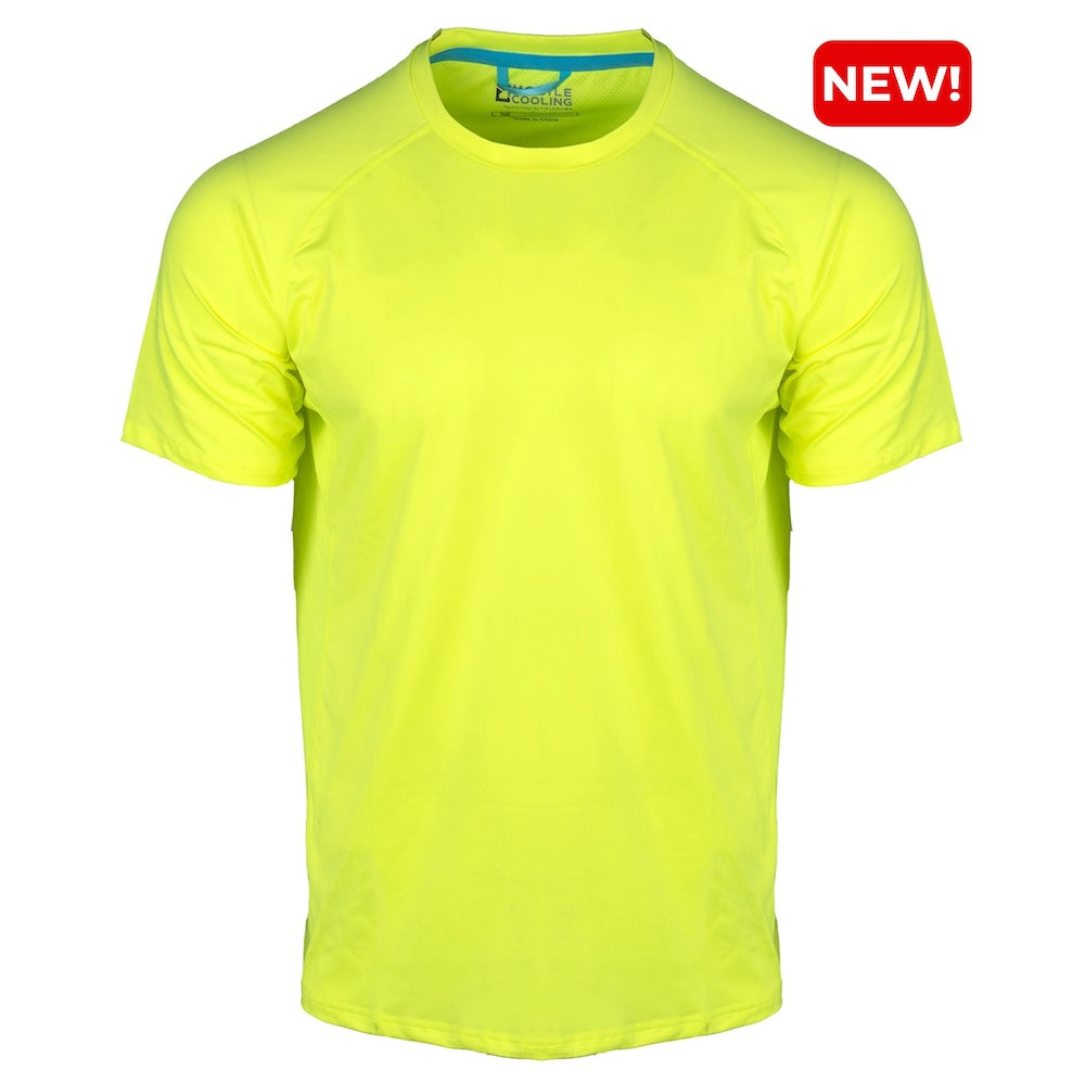 High Visibility Cooling Short Sleeve T-Shirt for Men - Breathable Workout & Outdoor Safety Shirt for Construction, Running, Cycling