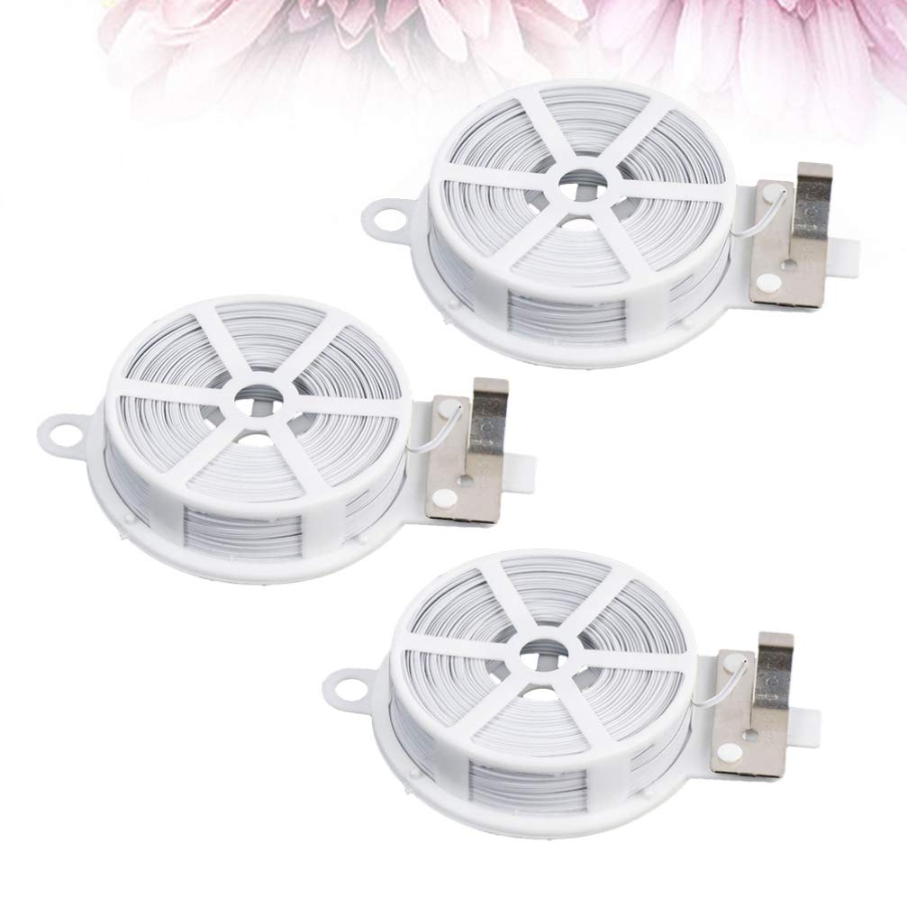 Cabilock 3-Pack Garden Plant Ties - Flexible White & Black Plant Support Wire, Bonsai Training Tape, Gardening Supplies for Vine Support, Pipeline Repair & Greenery Securing - Perfect for Indoor/Outdoor Plants, Greenhouses & DIY Projects