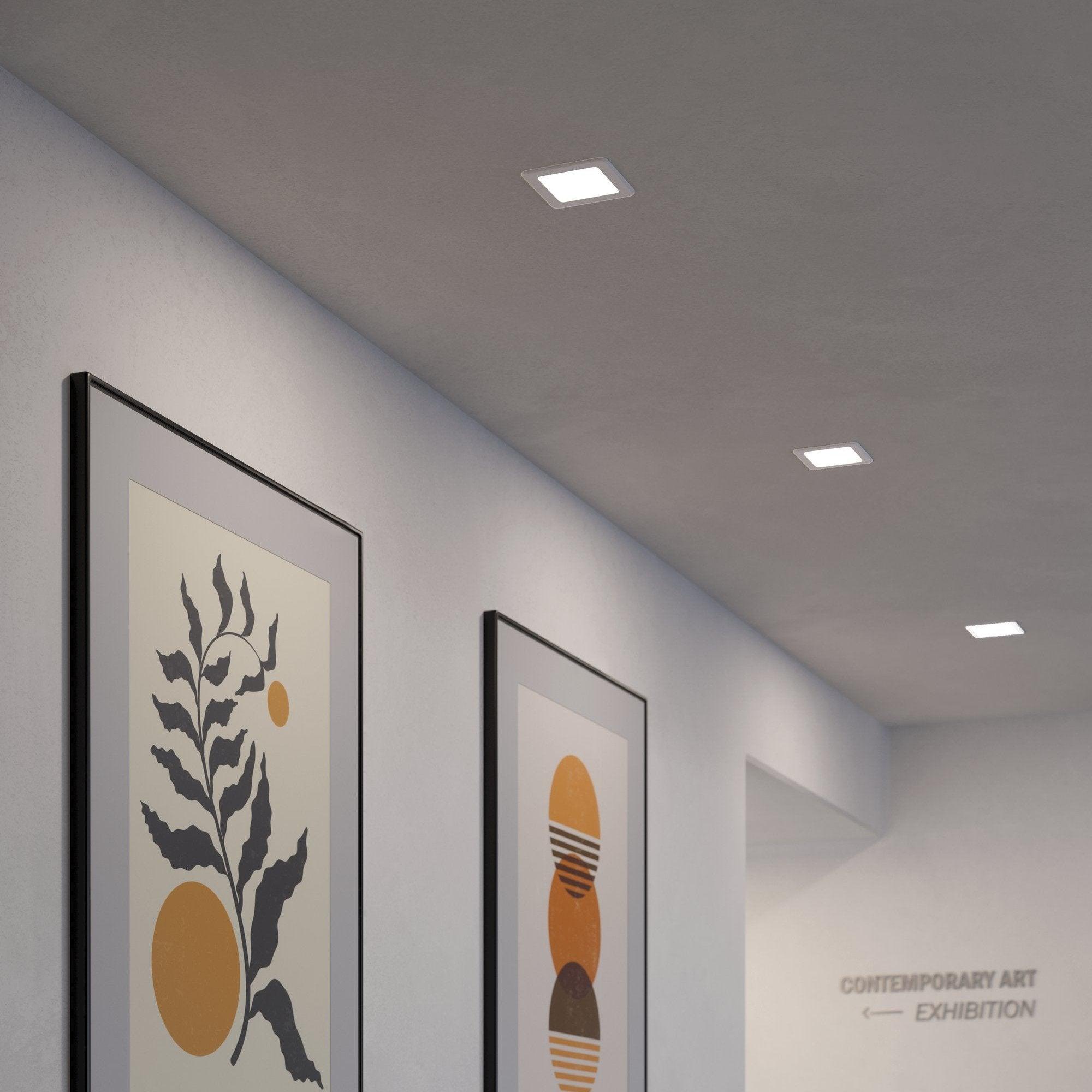 Eglo Fueva 5 Pack Cool White LED Square Recessed Light Fixture 11.7cm - Perfect for Kitchen, Bathroom & Hallway Lighting