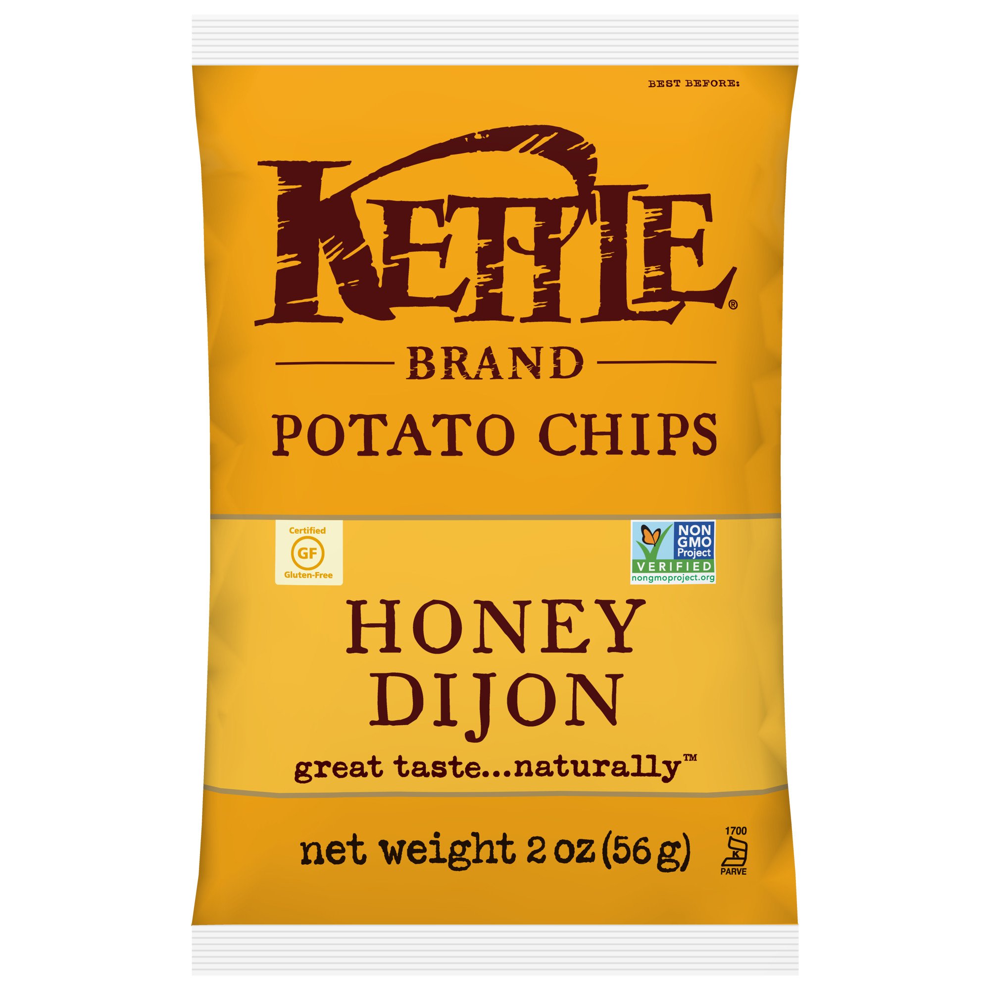 Kettle Brand Honey Dijon Potato Chips - 2 Ounce Bags (Pack of 24) | Crunchy Snacks for Parties, Picnics & Lunchboxes | Gluten-Free & Non-GMO Snack Food
