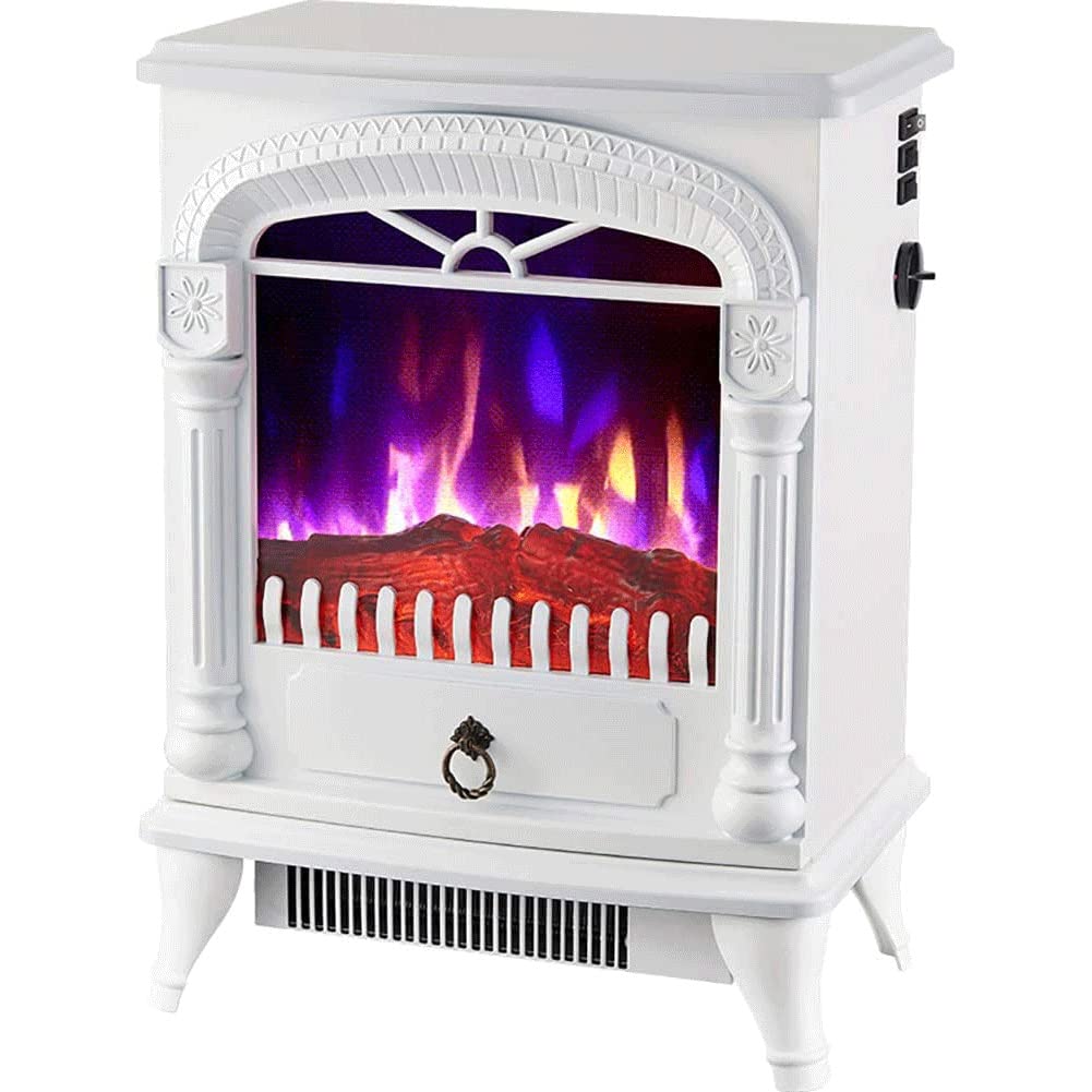 Portable Electric Fireplace Wood Stove with Realistic Flame Effect - 2000W Freestanding Indoor Space Heater with Thermal Protection & Sturdy Metal Legs - Perfect for Living Room, Bedroom & Office Heating