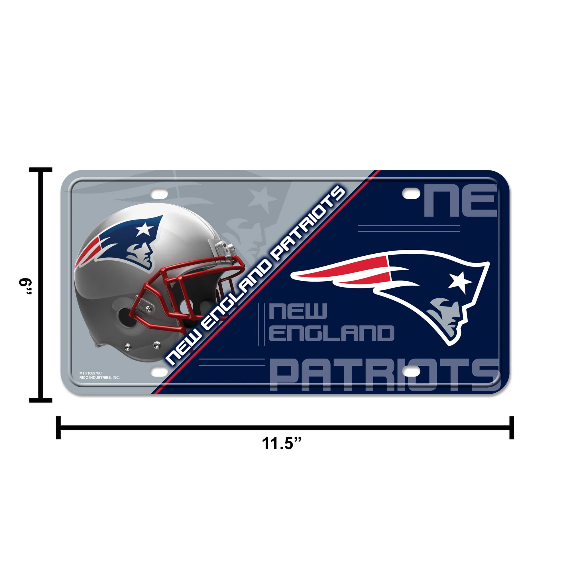 New England Patriots Metal License Plate - Officially Licensed NFL Team Logo - Durable Unisex Car Accessory for Tailgating, Game Day & Fan Decor