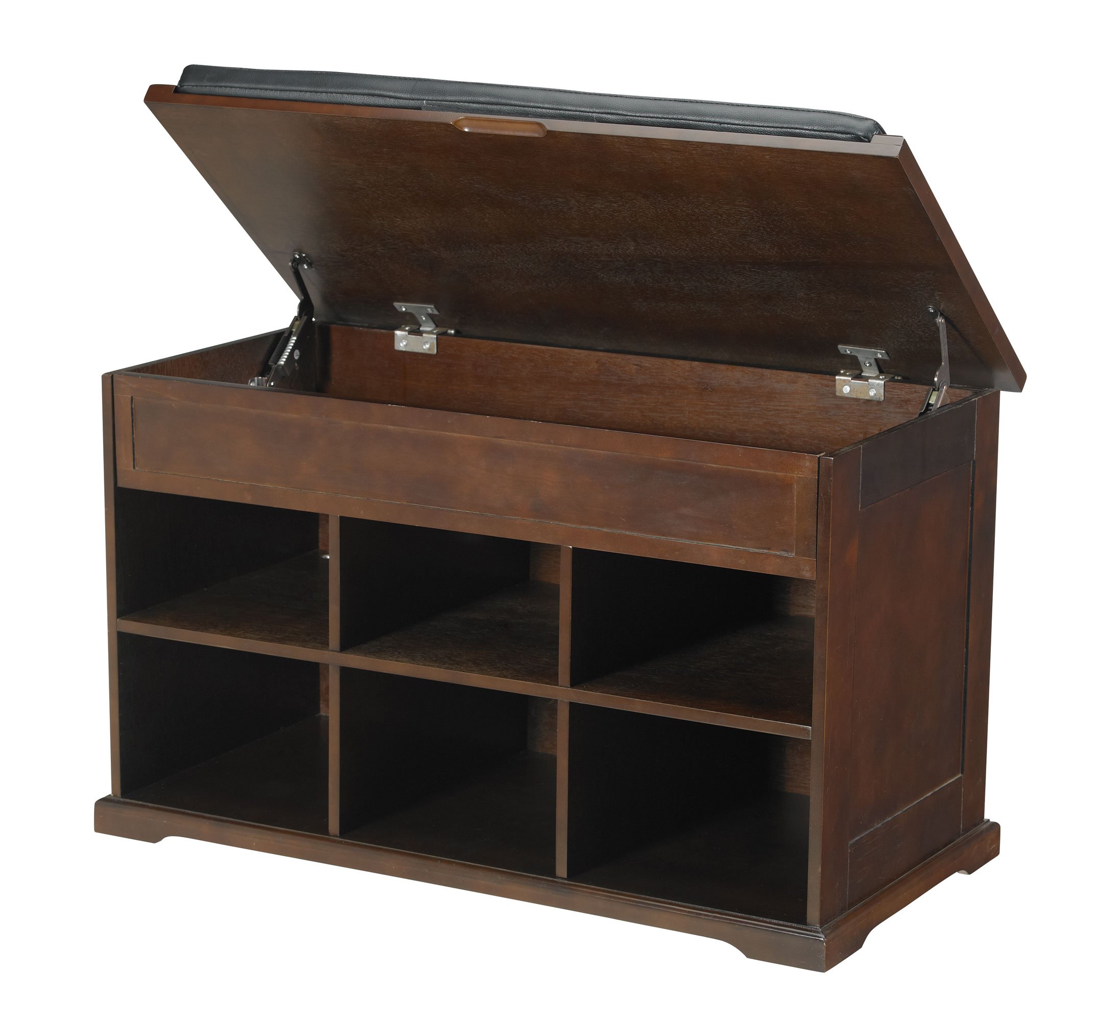 Merry Products Wooden Shoe Bench with Cushion & Storage - Entryway Shoe Rack Bench for Organizing Shoes, Boots & Accessories - Perfect for Hallway, Mudroom or Bedroom Decor