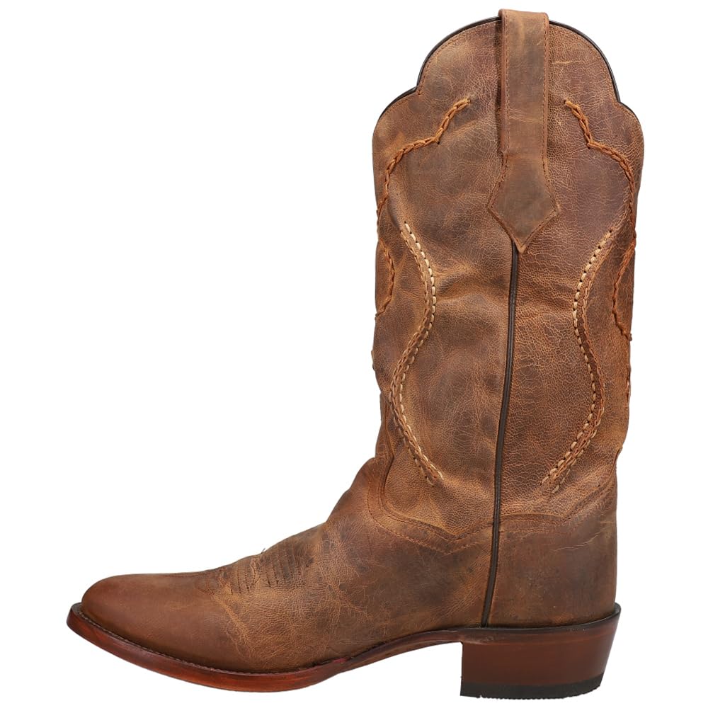Dan Post Men's Albany Round Toe Casual Boots - Mid Calf Brown Leather Work Boots for Outdoor, Hiking & Everyday Wear
