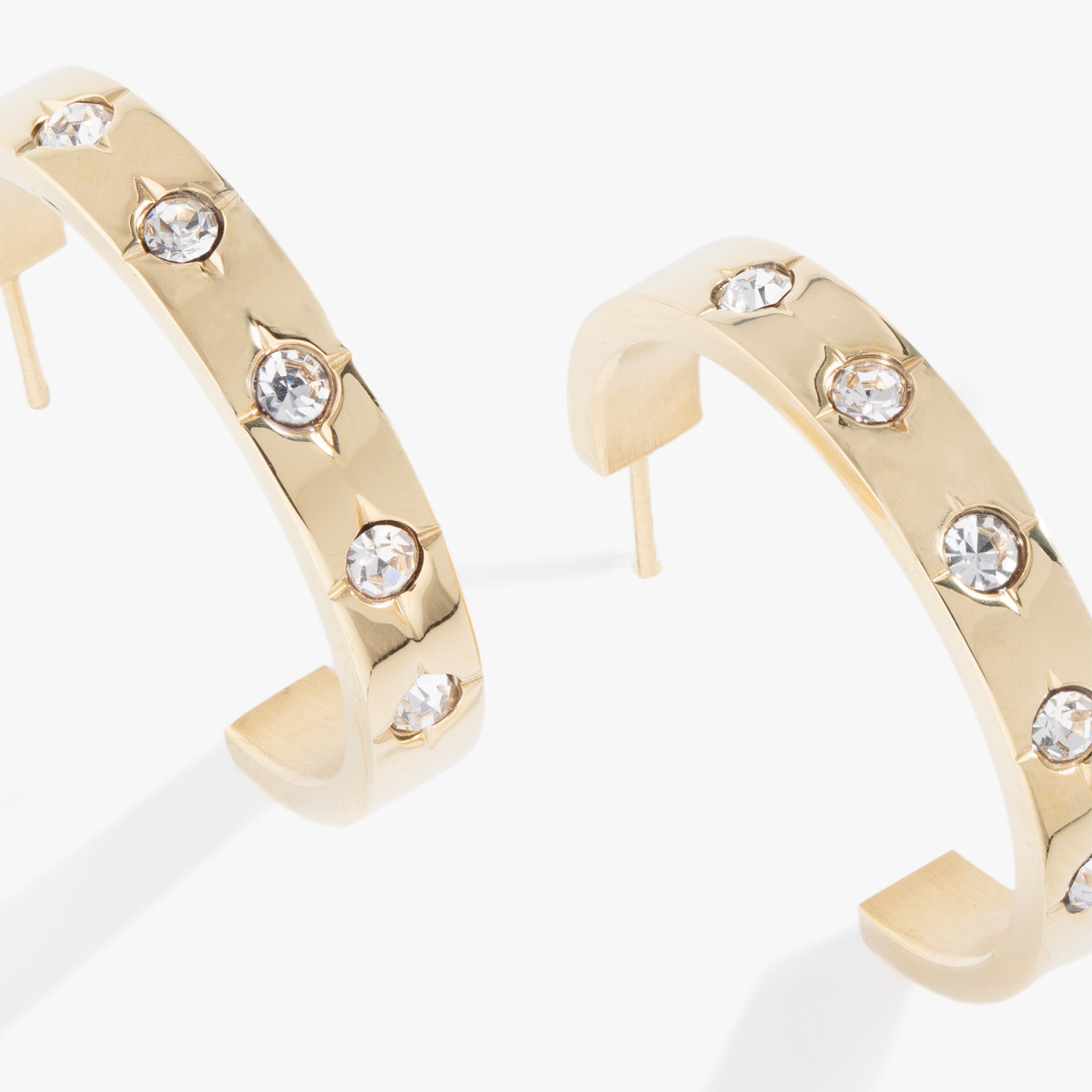 Elegant Crystal Accent Hoop Earrings for Women - Sparkling Fashion Jewelry Gift for Party, Wedding & Everyday Wear