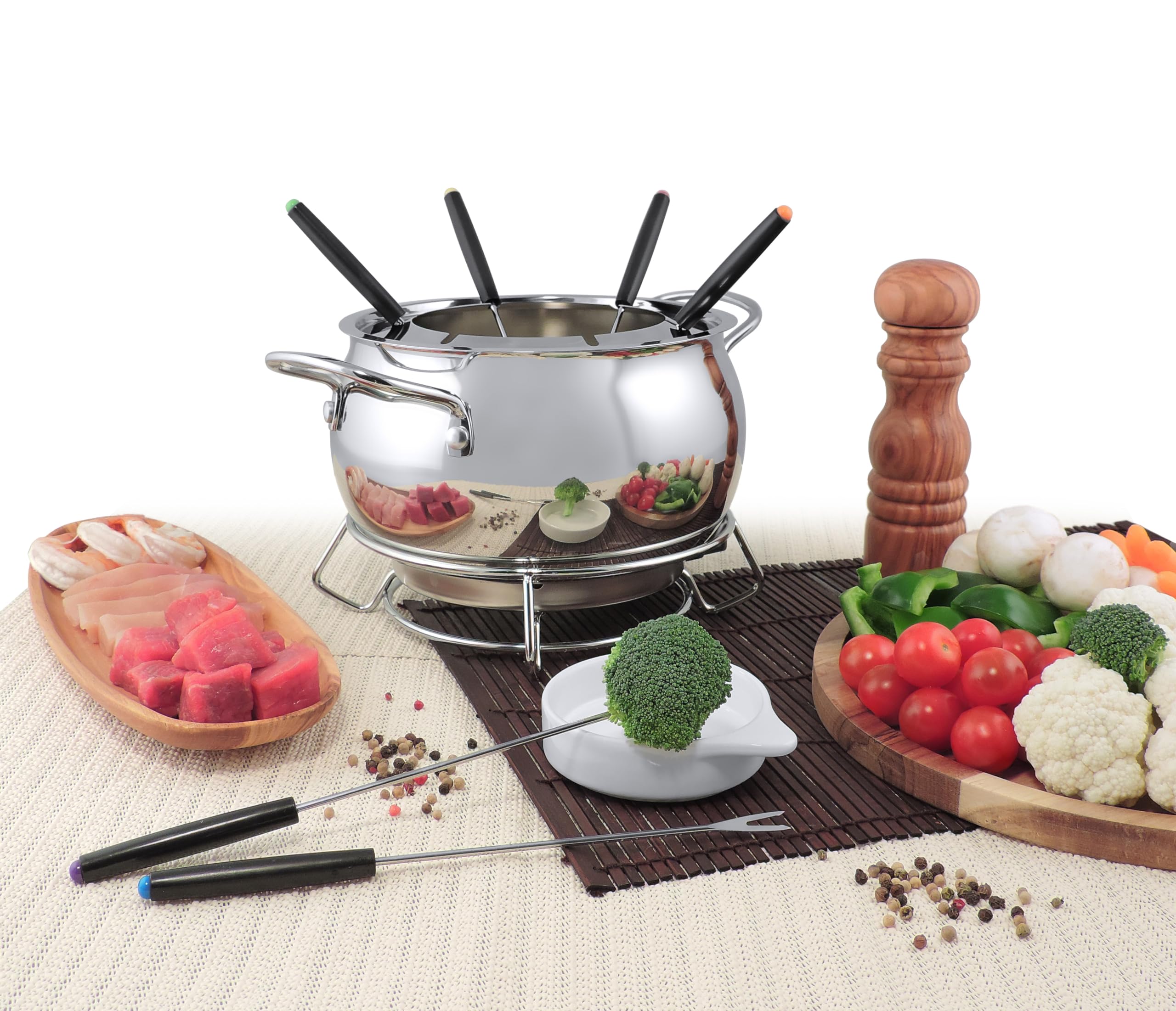 Swissmar Mont Brule 9-Piece Electric Fondue Set - 2.1Qt Cheese & Chocolate Melting Pot with 8 Forks - Best Fondue Maker for Parties, Date Nights & Family Gatherings - Perfect Gift for Weddings, Housewarming & Entertaining - Ideal for Chocolate Fountain, Cheese Dip & Meat Fondue