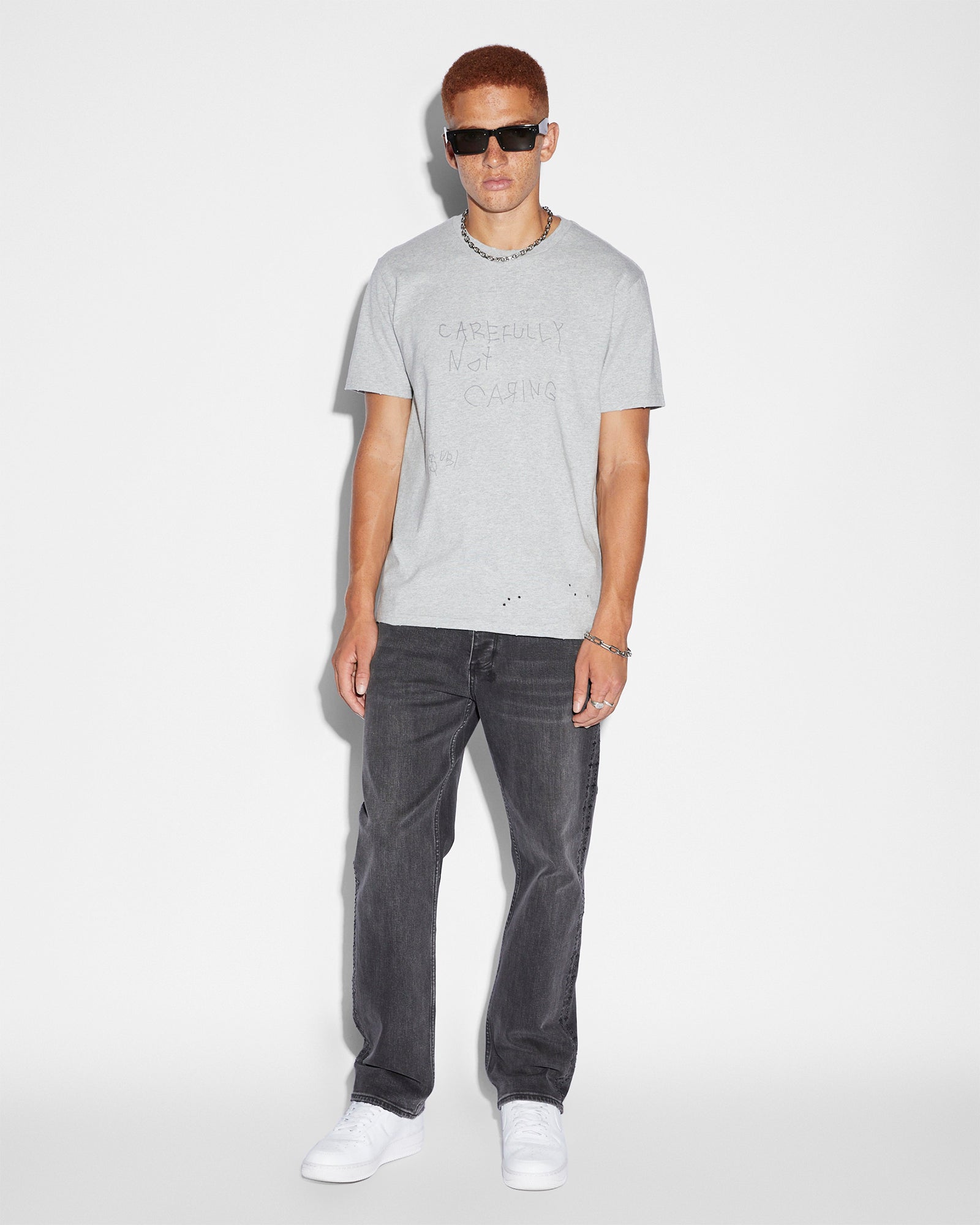 NOT CARING KASH SS GREY MARLE - Stylish Comfort for Everyday Wear | Perfect for Casual Outfits, Lounge Wear & Street Fashion