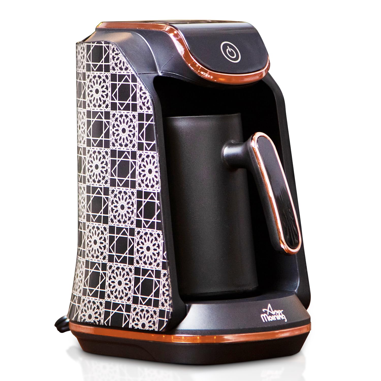 Electric Turkish Coffee Maker with Auto Shut Off & Anti Overflow - 4 Cup (8 Oz) Small Coffee Machine for Arabic, Greek & Turkish Coffee - Perfect for Home, Office & Restaurant Use - Black