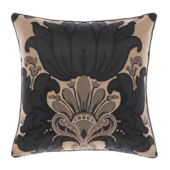 Premium Dionisia Black Filled Cushion 48x48cm - Luxury Decorative Throw Pillow by GRACE Linen House for Sofa, Bed & Home Decor