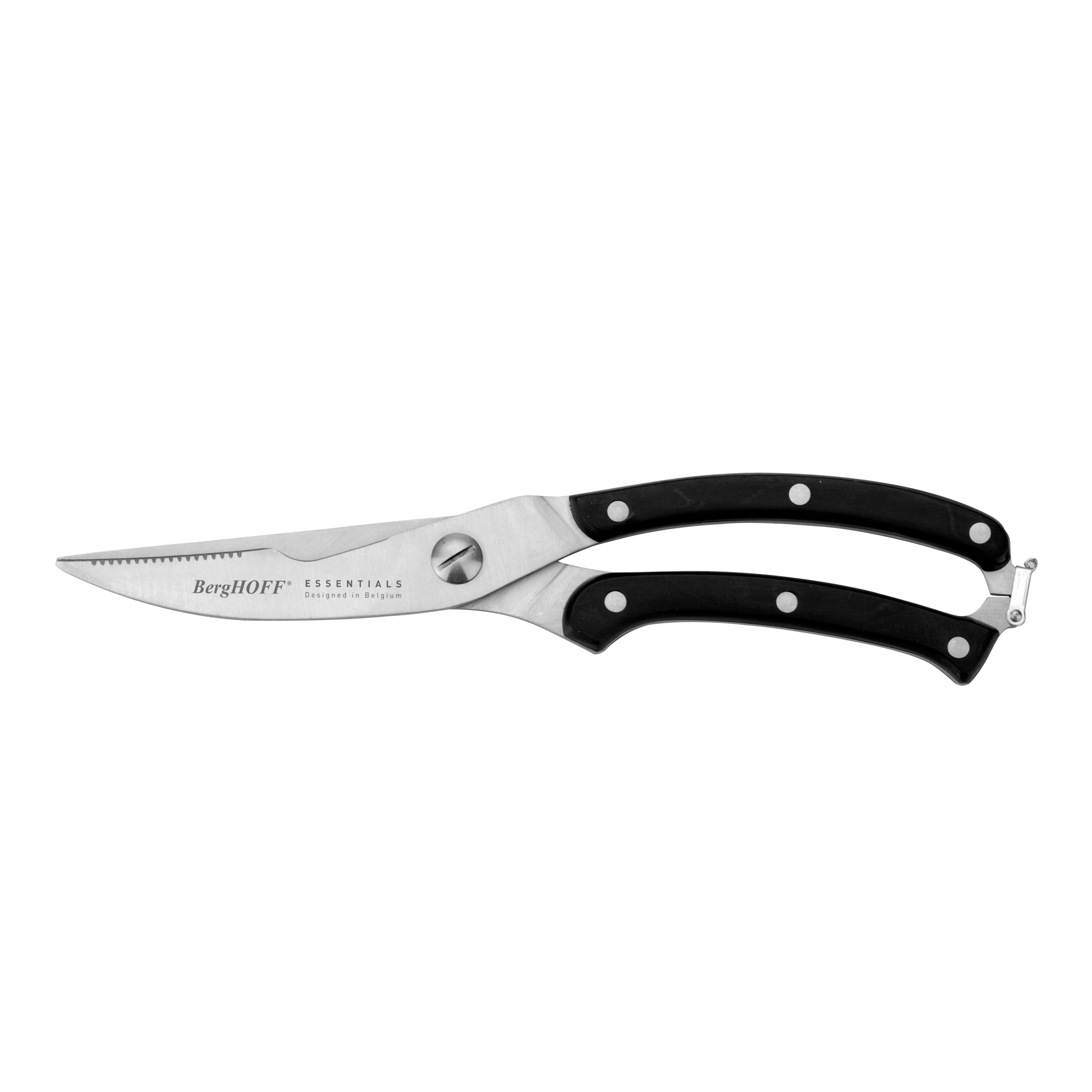 BergHOFF Essentials 4-Piece Triple Riveted Stainless Steel Cutlery Set - Peeling Knife, Utility Knife, Poultry Shears & Chef's Knife with Sharp Blades for Kitchen, Cooking & Food Prep