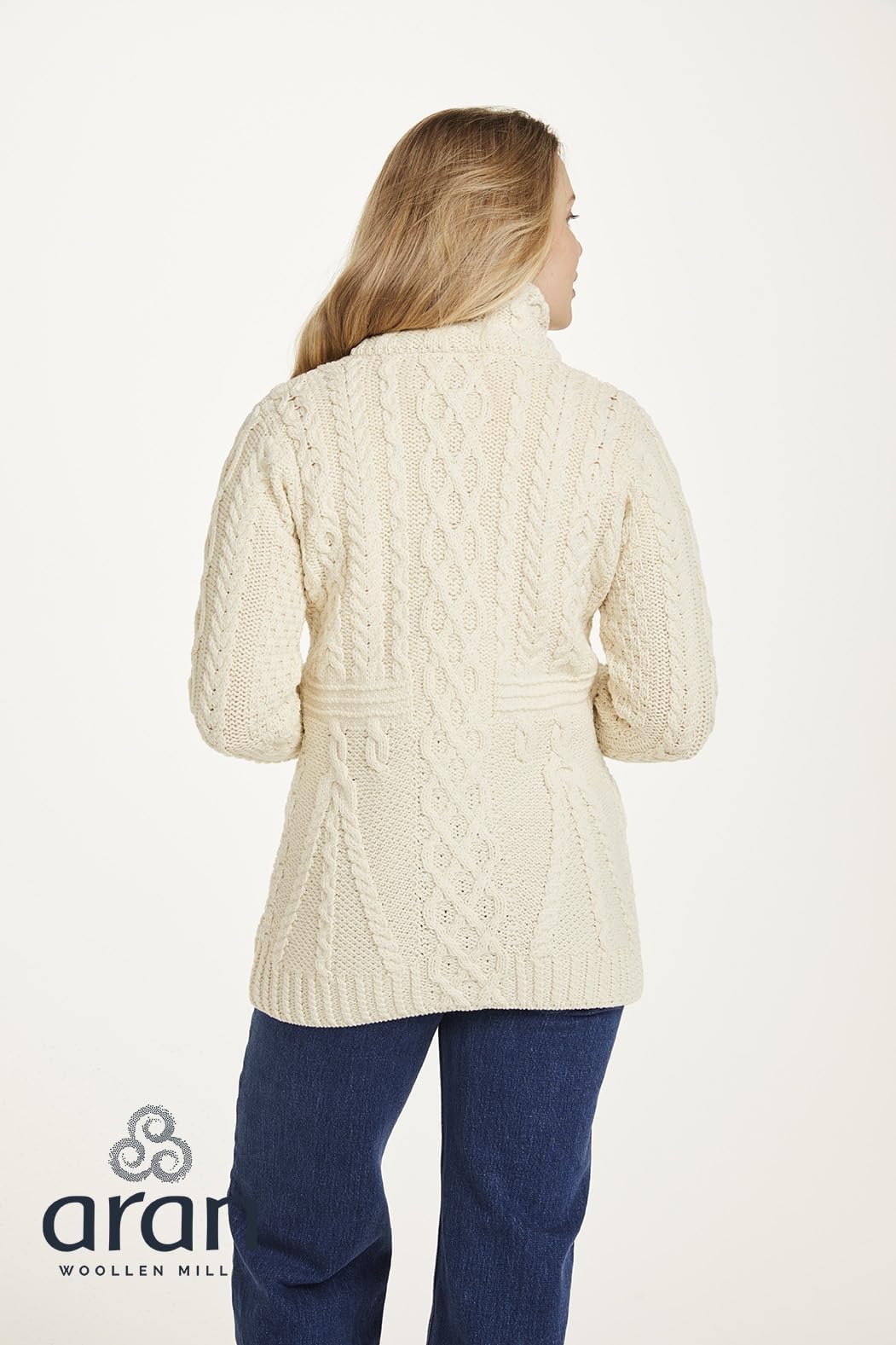 Women's Irish Wool Cardigan with Zipper - Cozy & Stylish Knit Sweater for Fall & Winter Fashion, Perfect for Casual Outfits and Office Wear