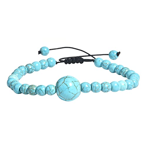 Volcanic Stone Bracelet for Men & Women - Adjustable Chakra Energy Protection Bracelet with Drainage Beads - Spiritual Healing Jewelry Gift for Girlfriend, Boyfriend, Wife or Husband - Perfect for Yoga, Meditation & Daily Wear (One Size)