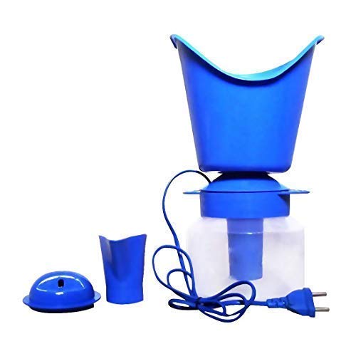 3-in-1 Steam Inhaler for Cough & Nasal Congestion Relief - Portable Vaporizer with Nozzle for Adults & Kids - Blue (Perfect for Cold, Flu & Allergy Season at Home or Travel)