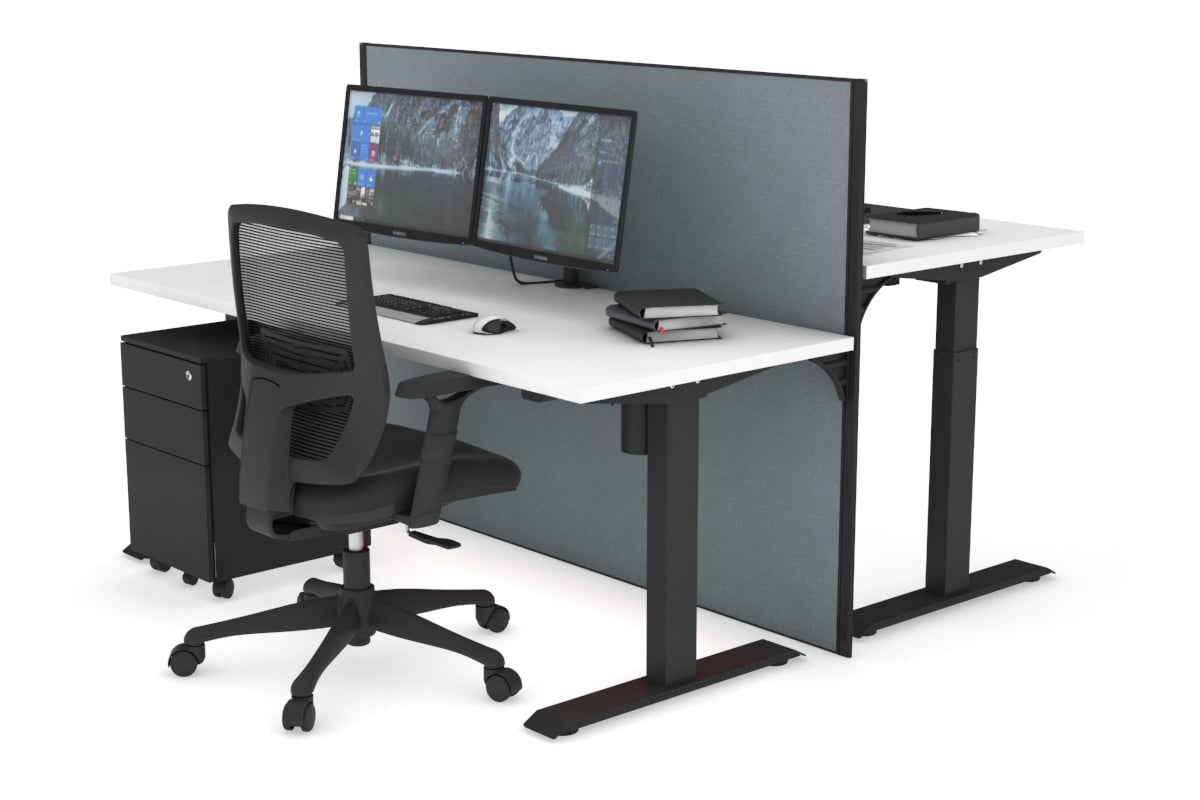 Just Right Height Adjustable 2 Person Workbench [47.2'' x 27.6''] - Perfect for Garage, Workshop & Office Collaboration