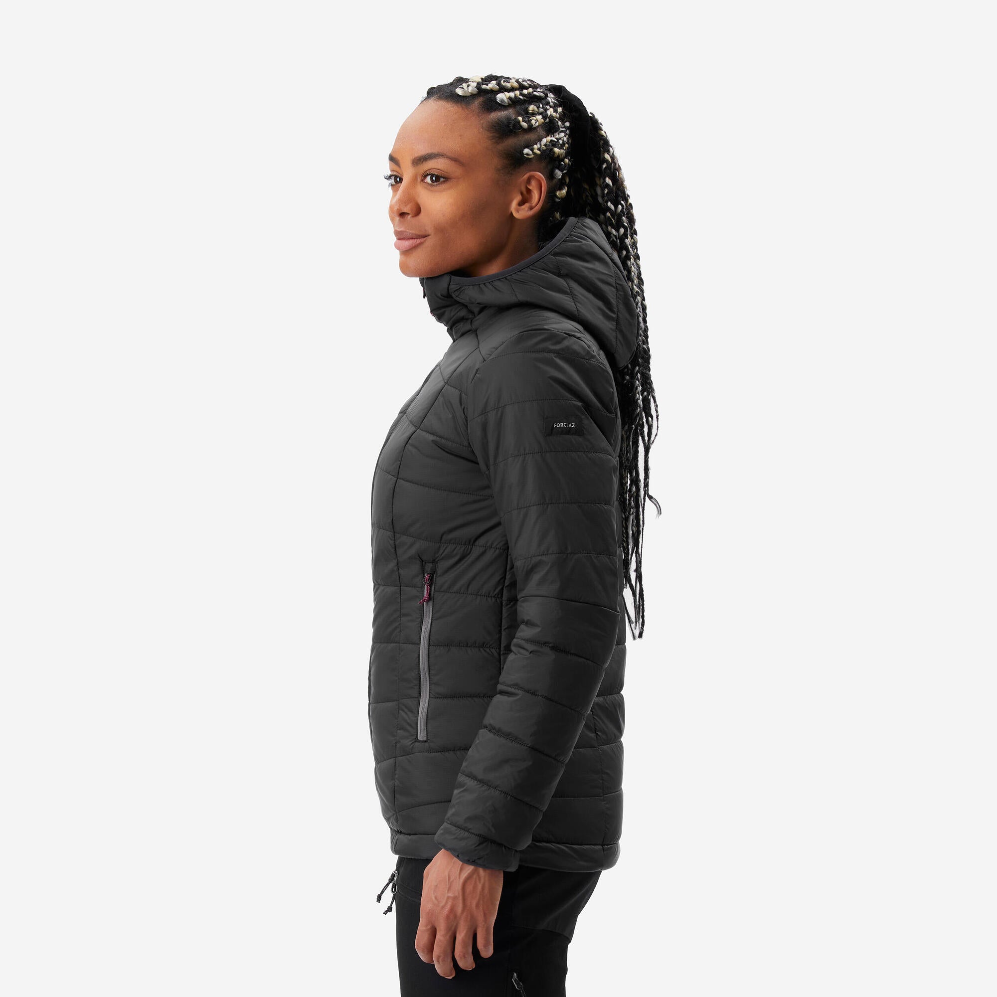 Forclaz Women's MT100 Lightweight Hooded Synthetic Jacket - Waterproof Windbreaker for Hiking, Camping & Outdoor Adventures