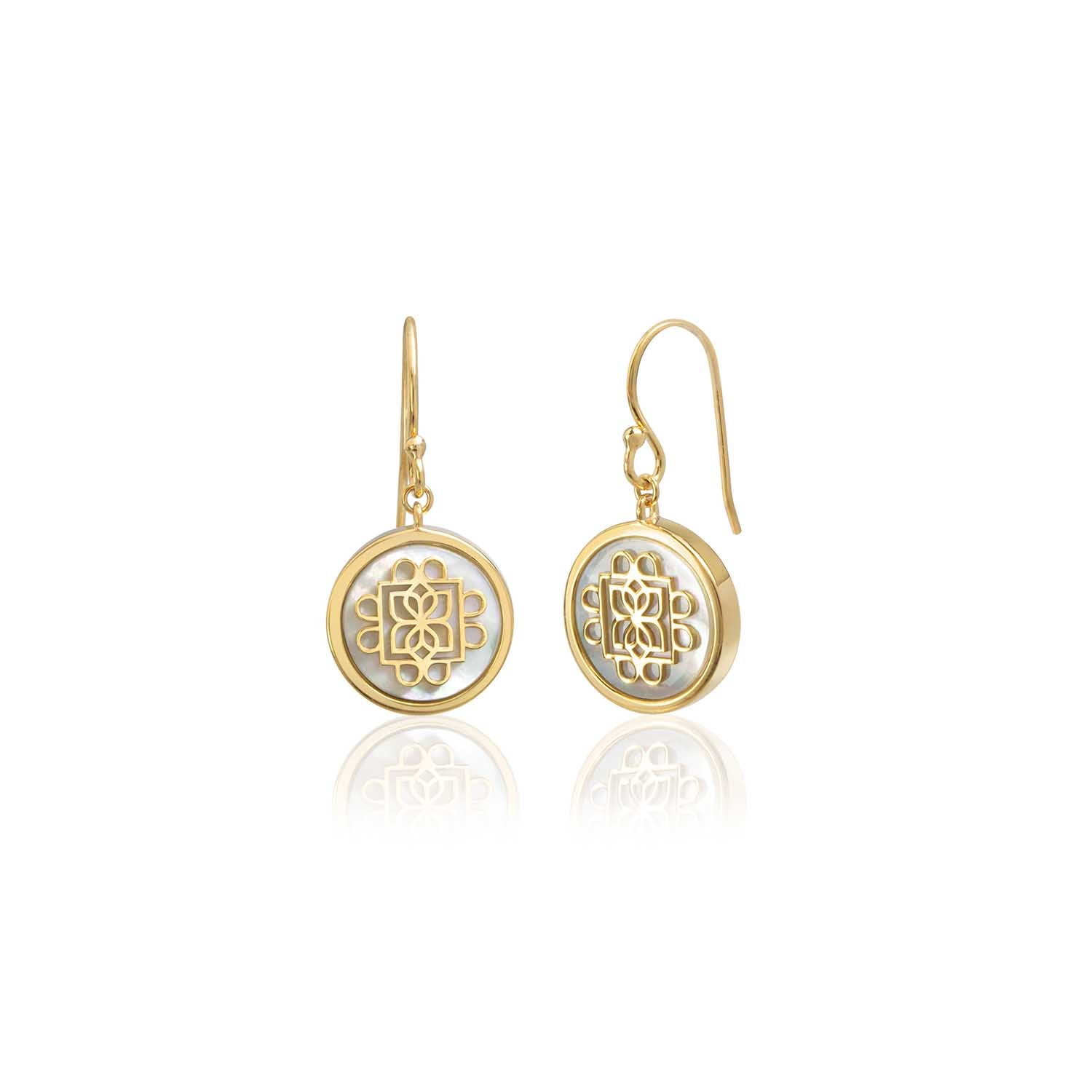 Lanna Eight Petal Medallion Drop Earrings - Handmade Thai Silver Jewelry for Women, Boho Ethnic Dangle Earrings (Gift for Her, Wedding, Party, Special Occasion)