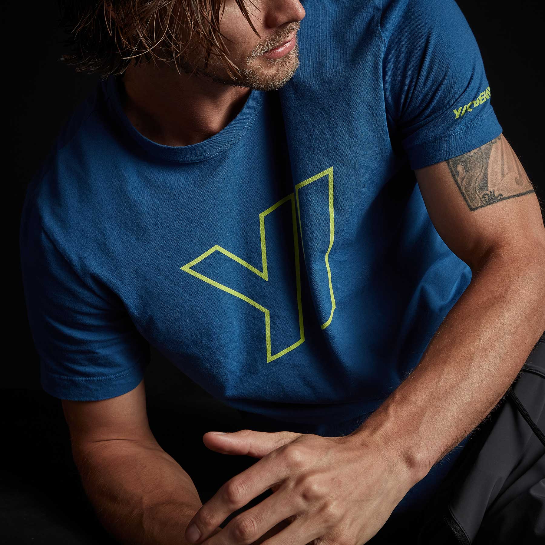 YOSEMITE Men's Short Sleeve Crew Neck T-Shirt - Soft Cotton Casual Tee in Baltic Blue | Perfect for Everyday Wear, Gym & Outdoor Activities
