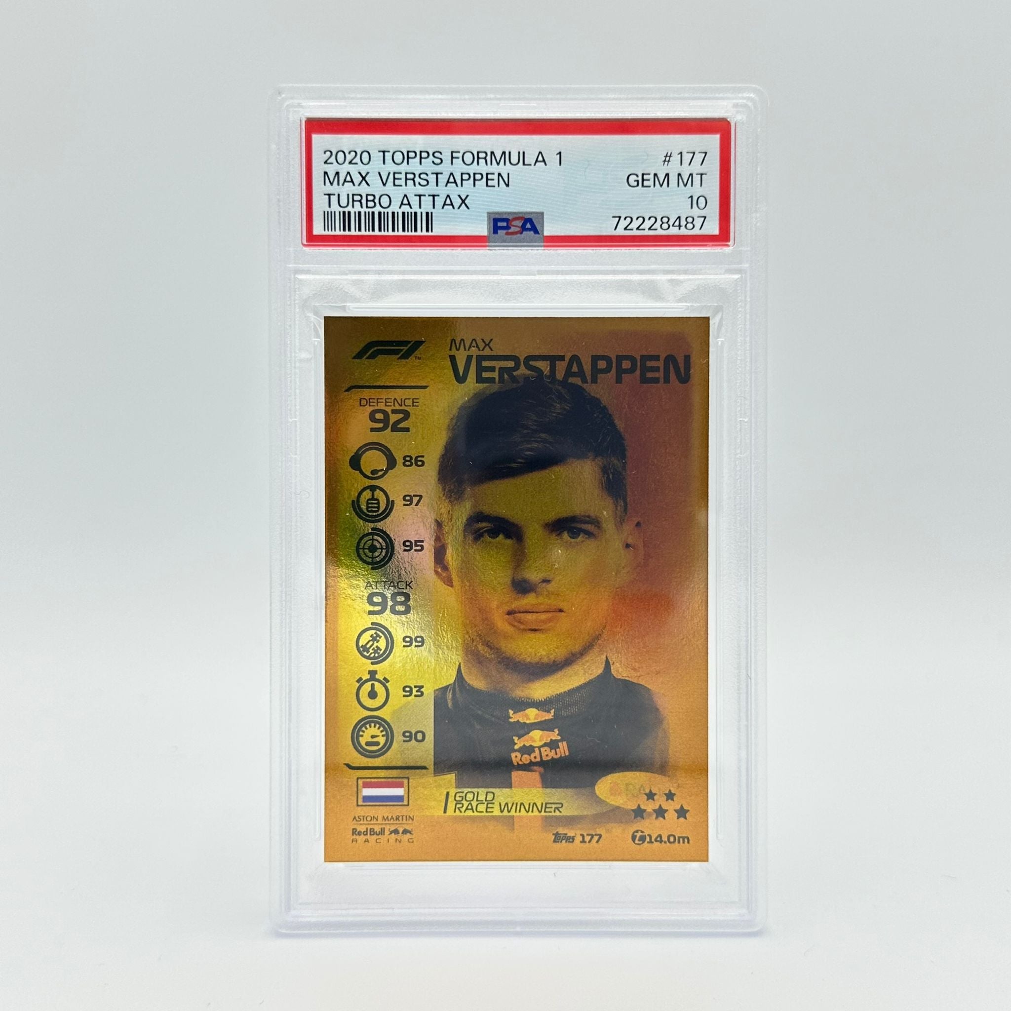 PSA 10 Graded Max Verstappen #177 POP 10 Racing Card - Perfect for F1 Collectors, Sports Memorabilia & Display Cases