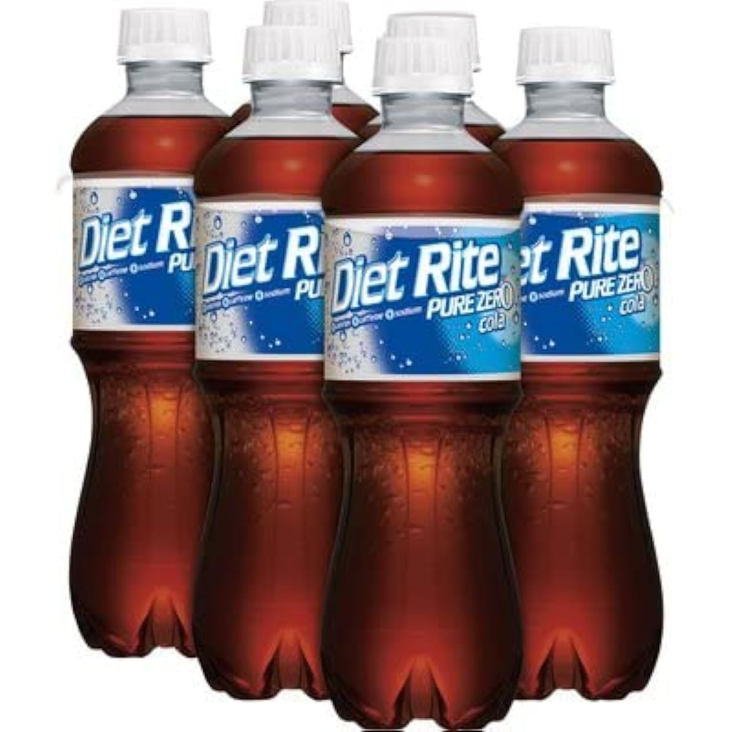 Pure Zero Cola - No Caffeine Soda, 6 Pack (16.9 oz Bottles) - Refreshing Sugar-Free Drink for Parties, BBQs & Healthy Lifestyle