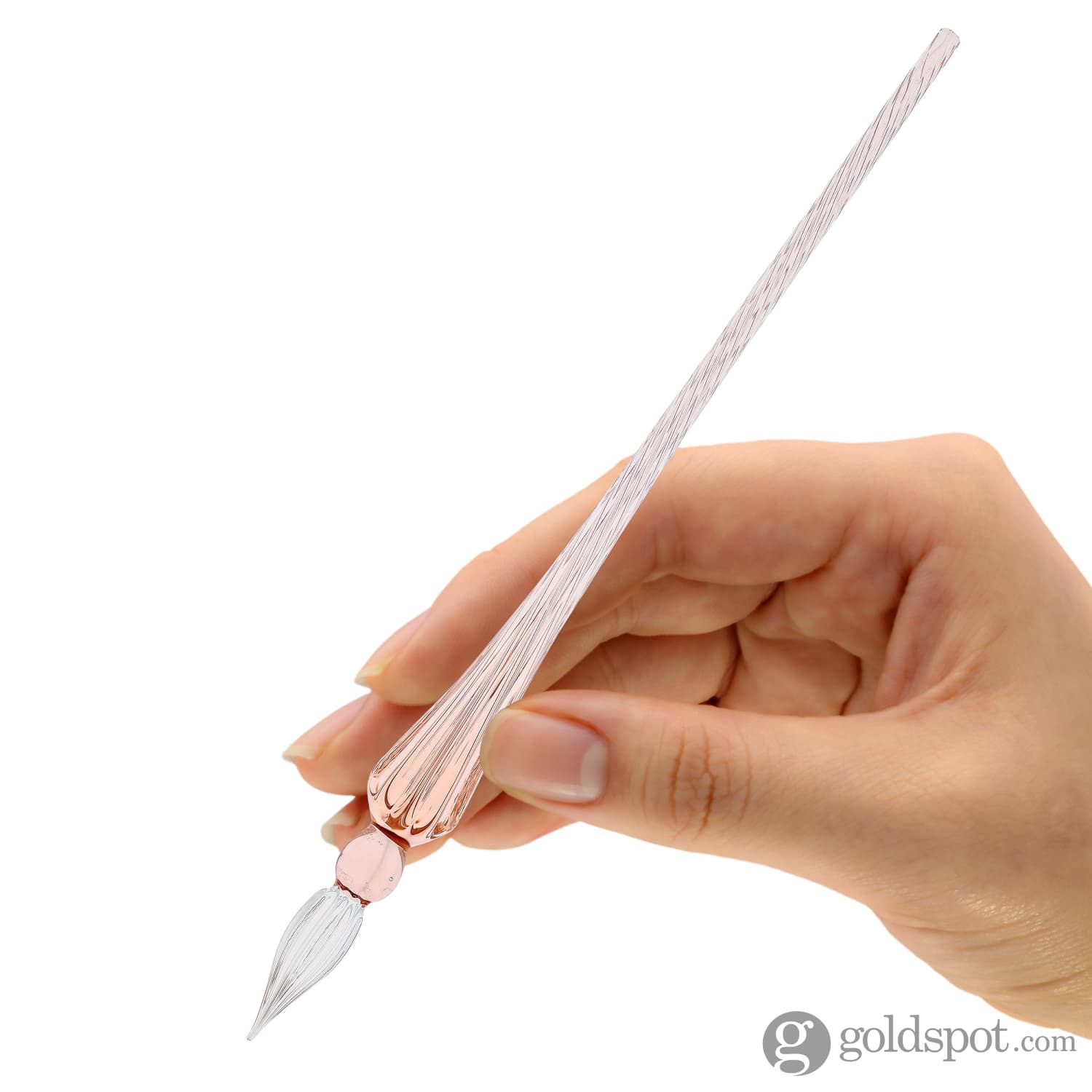 J. Herbin Rose Gold Glass Dip Pen with Spiral Tapered Handle - Frosted Glass Calligraphy Pen for Lettering, Journaling & Art Projects - Perfect for Ink Sampling, Handwriting Practice & Gift Giving