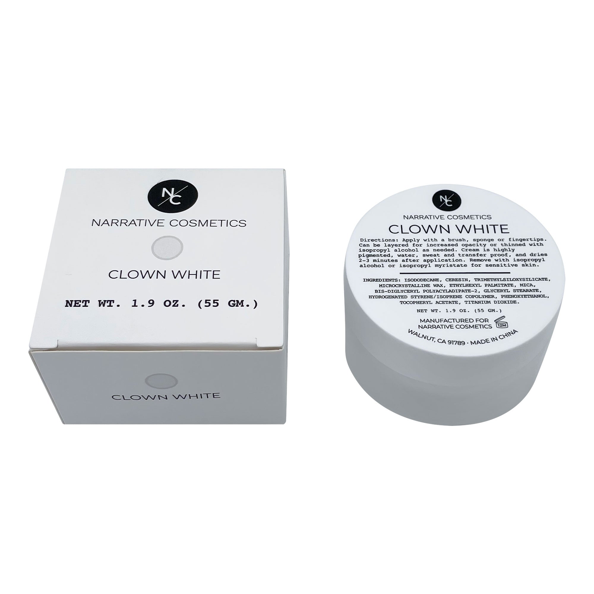 Quick Drying Clown White Cream Makeup - Professional Waterproof Face Paint for Halloween, Cosplay & Theater Performances