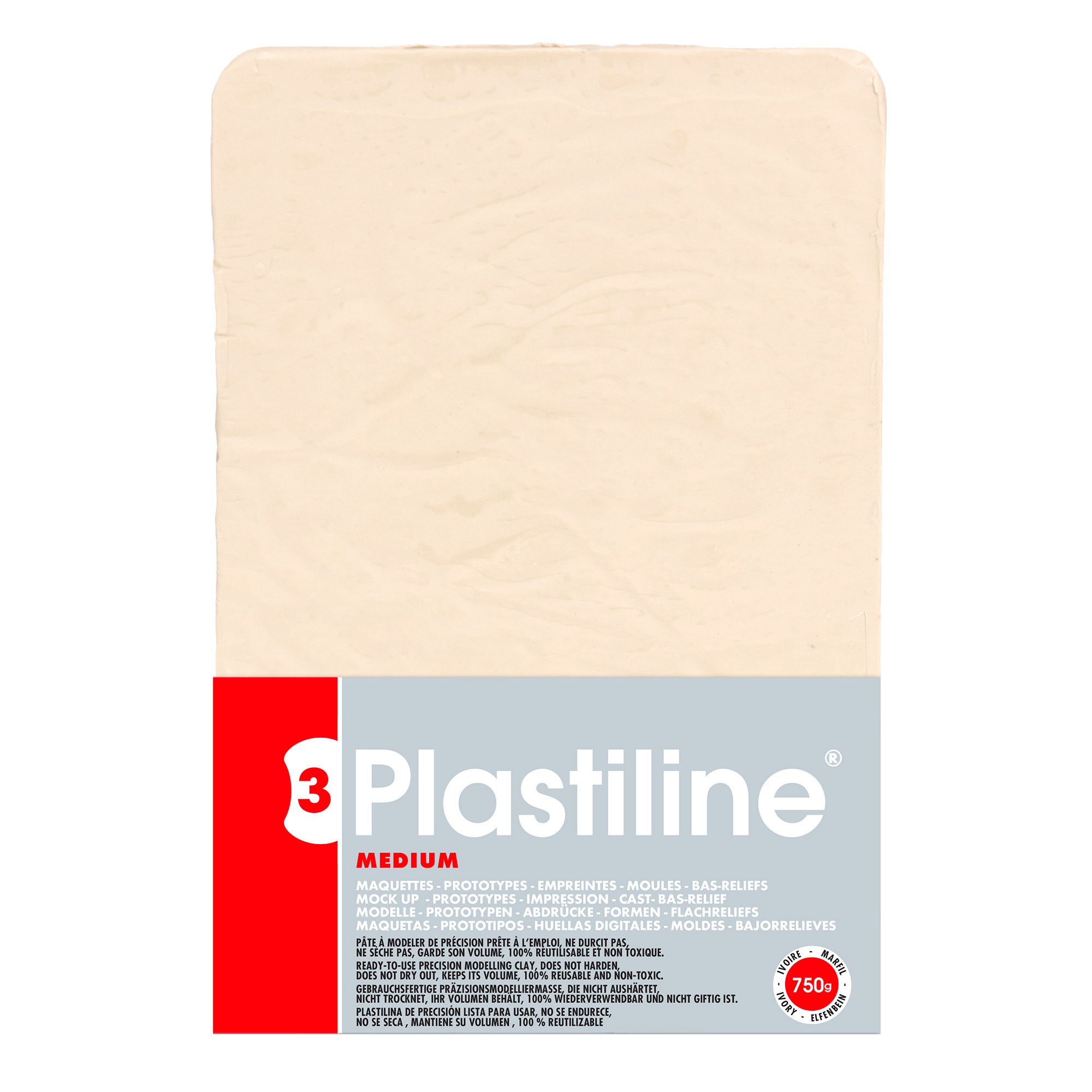 Premium 55 Hardness Plastiline Modeling Clay - Ivory Color for Sculpting, Pottery & Art Projects - Ideal for Artists, Students & DIY Crafters