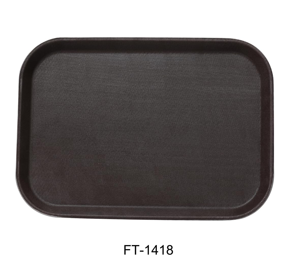 Yanco FT-1418 18x14 Inch Brown Fiberglass Serving Tray - Durable & Stylish for Restaurants, Catering, and Home Entertaining