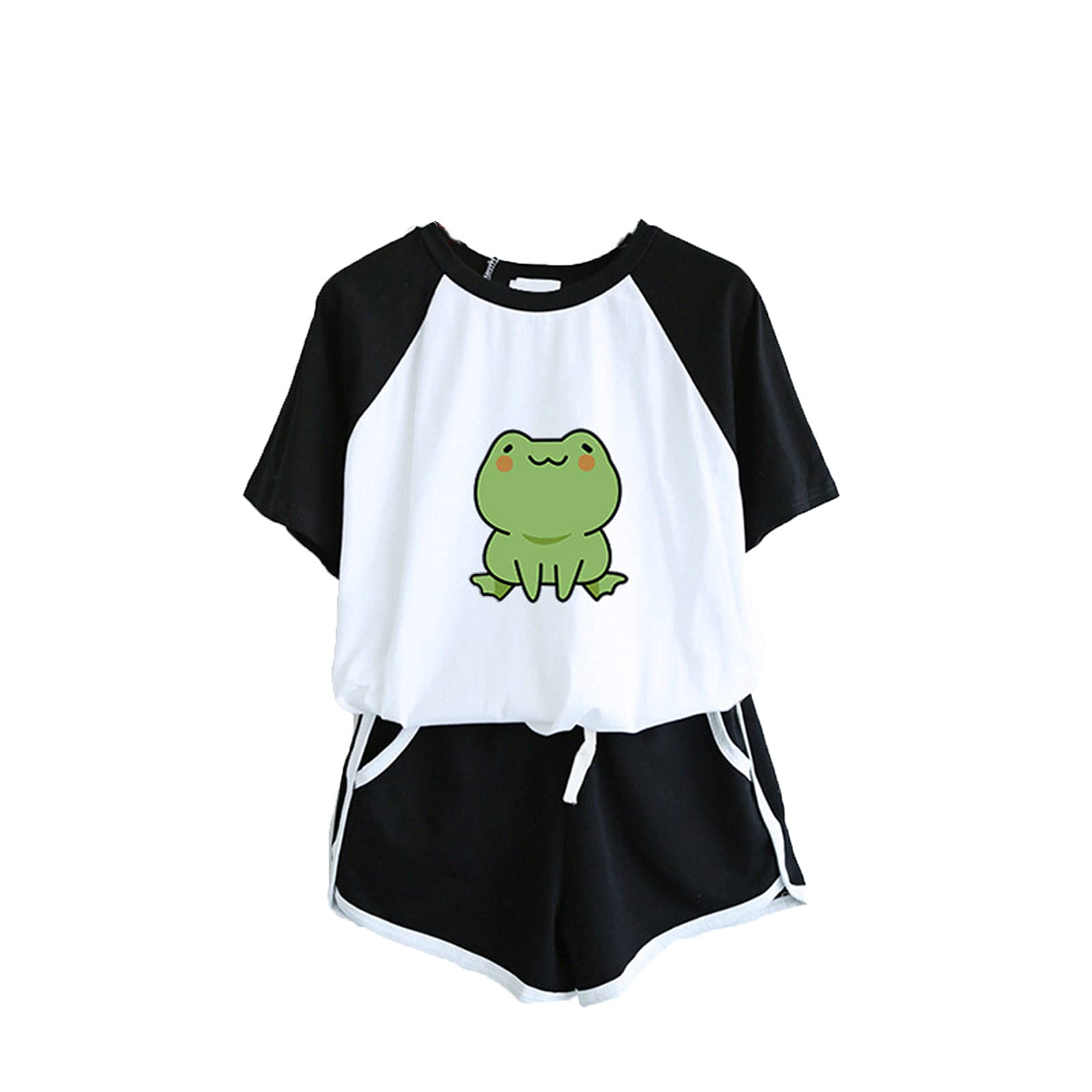Women's Summer & Fall Casual 2-Piece Outfit - Patchwork Top & Shorts Set | Trendy Matching Lounge & Vacation Wear for Women