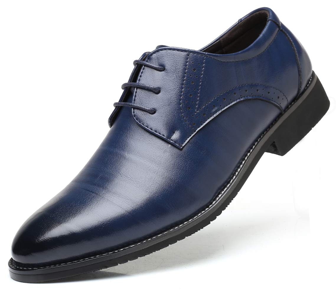Santimon Men's Oxford Dress Shoes - Classic Formal Business Lace Up Shoes with Pointed Toe | Perfect for Office, Wedding & Business Events