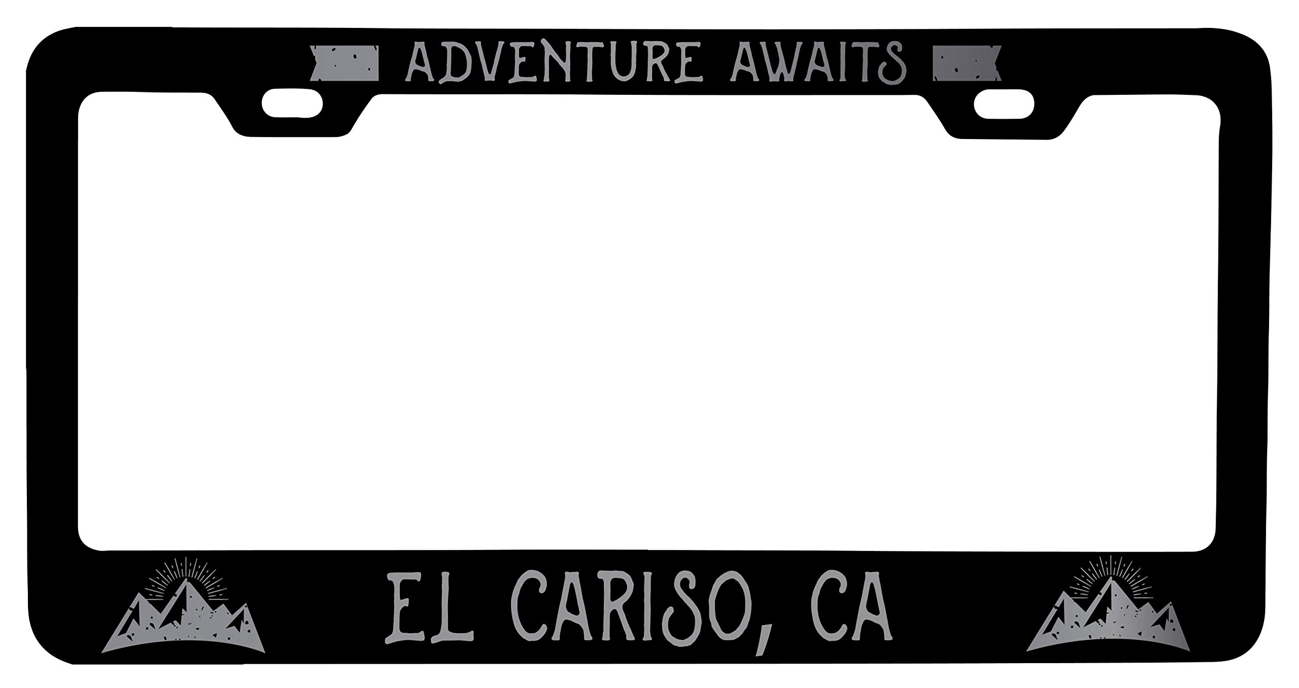 El Cariso California Laser Etched Vanity Black Metal License Plate Frame - Personalized Car Accessory for Cars, Trucks & SUVs - Perfect Gift for Car Enthusiasts & Customization Lovers