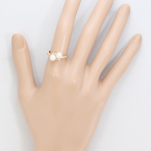 18K Yellow Gold Pearl Diamond Ring for Women - Elegant Bridal Jewelry & Wedding Engagement Gift - Perfect for Anniversaries, Proposals & Special Occasions