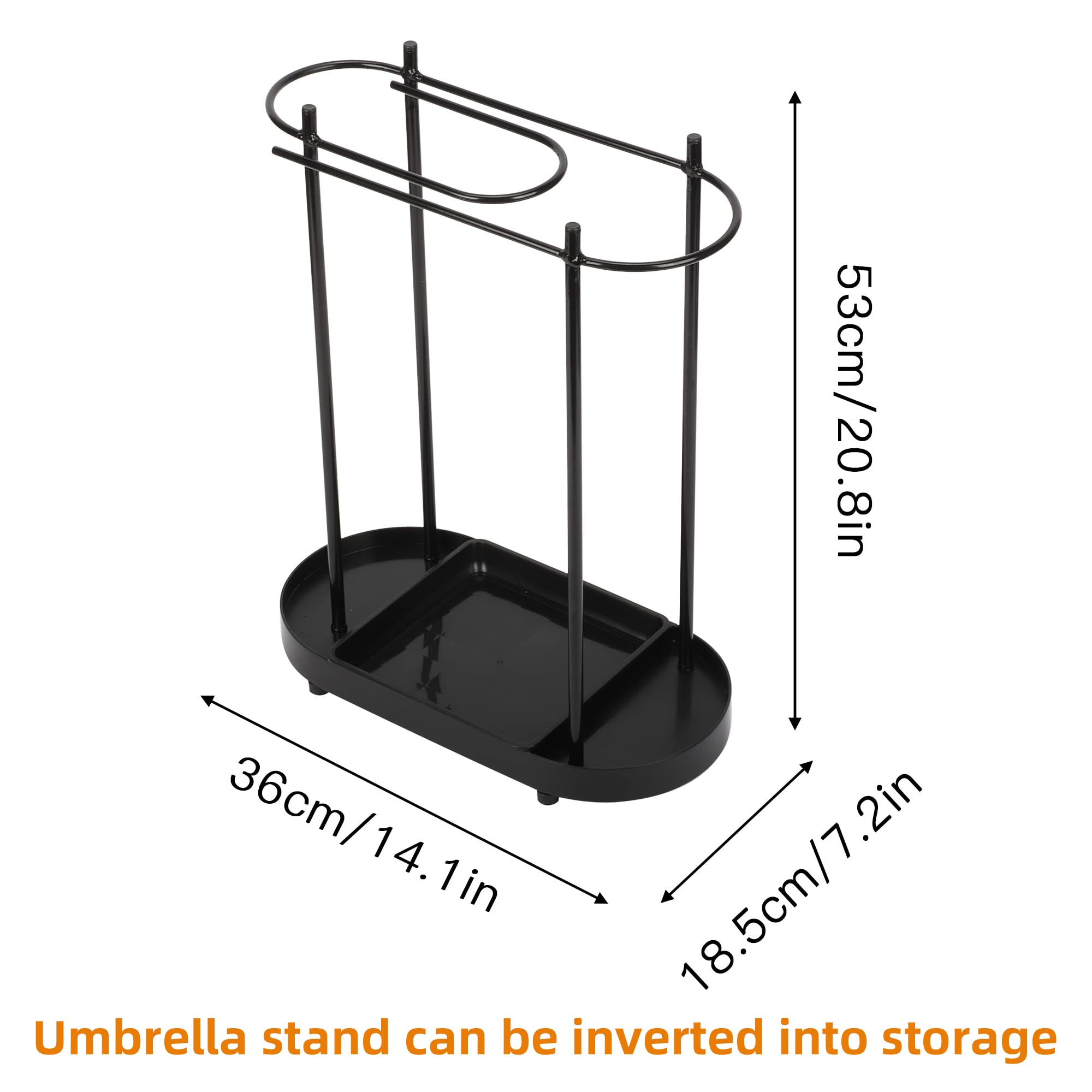 Lukar Metal Umbrella Stand - Indoor Entryway Organizer with Removable Drip Tray, Free Standing Umbrella Rack for Home, Office & Patio Decor - Perfect for Entryways, Mudrooms and Outdoor Spaces