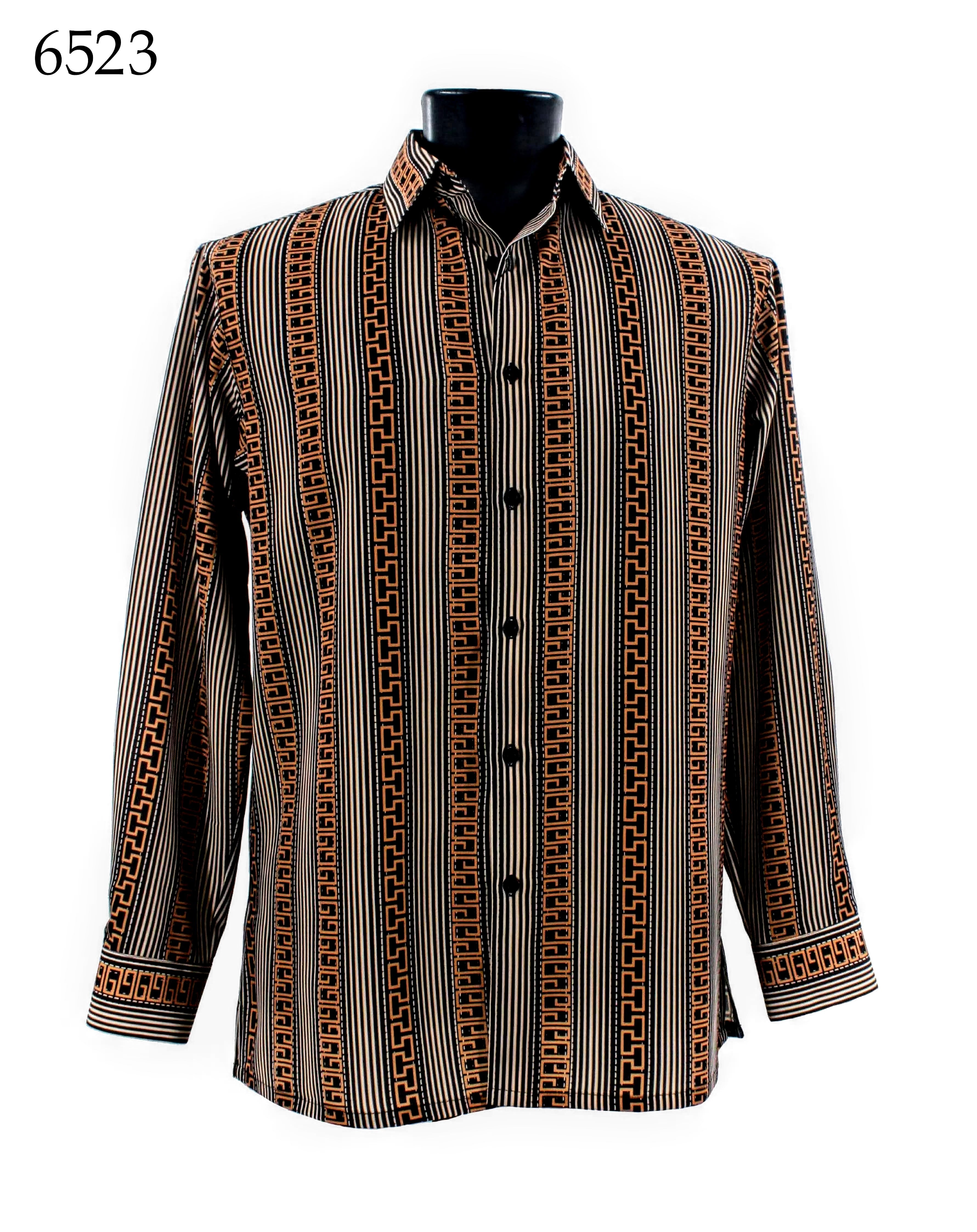 Bassiri Men's Long Sleeve Casual Shirt 6523 - Comfortable Slim Fit Button Down Shirt for Office, Business, and Daily Wear