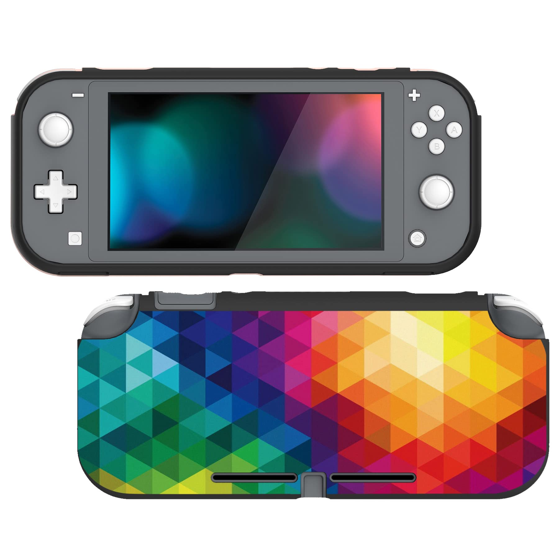 PlayVital Colorful Triangle Custom Protective Case for Nintendo Switch Lite - Soft TPU Slim Cover with Shockproof Design | Perfect for Gaming, Travel & Everyday Use